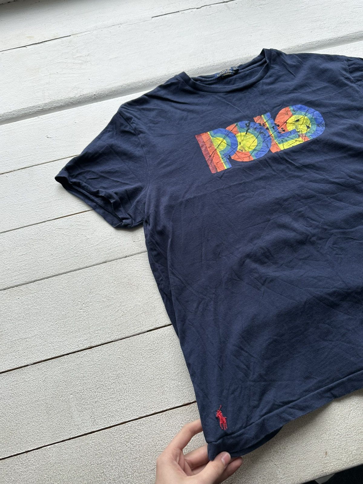 Designer × Ralph Lauren × Vintage 🚨VNTG RARE POLO RL T shirt big logo Ralph lauren Size US L / EU 52-54 / 3 - 2 Thumbnail