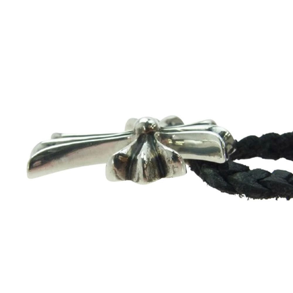 Chrome Hearts CHROME HEARTS SMALL CROSS PENDANT LEATHER BRAID NECKLACE Size ONE SIZE - 4 Thumbnail