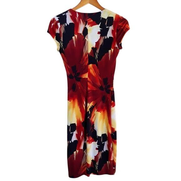 Other Vtg Cache Fiery Tropical Floral Mock Wrap Dress Sz M Stretch Size M / US 6-8 / IT 42-44 - 2 Thumbnail