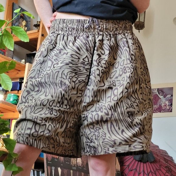 DOMREBEL DOMREBEL wavy Beige Tan Woven Jacquard Design Shorts - XL Size US 34 / EU 50 - 6 Thumbnail
