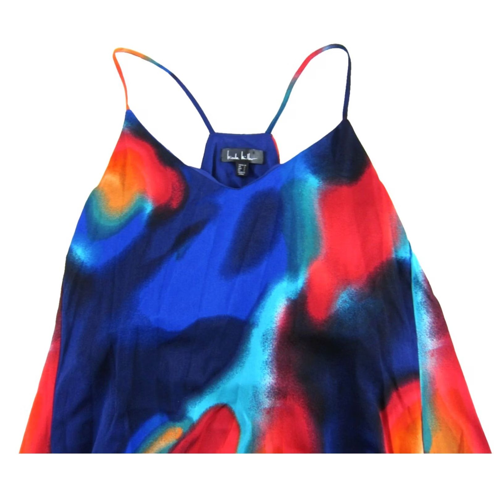 Nicole Miller Nicole Miller Blue Orange Green Tie Dye Silky Long Maxi Tank Slip Dress L Size L / US 10 / IT 46 - 4 Thumbnail