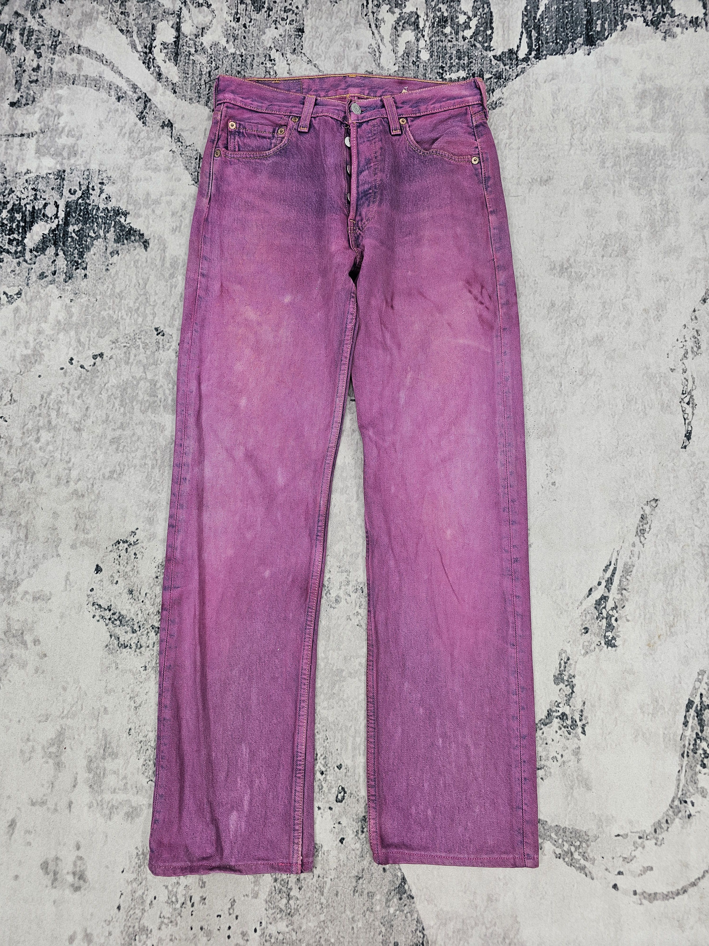 Levi's Vintage Clothing Vtg 90'S LEVIS 501 Purple Faded Stain Jean Made In USA L0511 Size US 28 / EU 44 - 1 Thumbnail