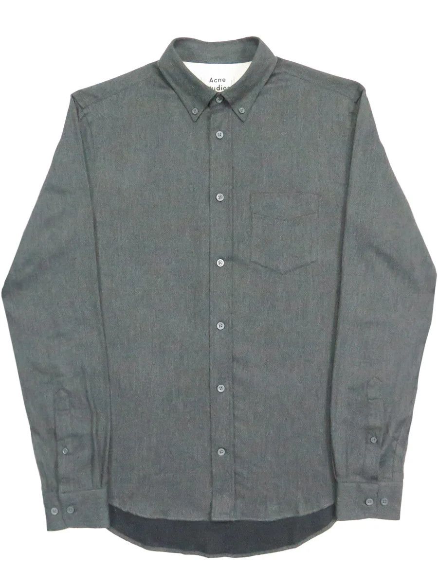 Acne Studios [48] Isherwood Melton Shirt in Carbon Grey (AW17) Size US M / EU 48-50 / 2 - 11 Thumbnail