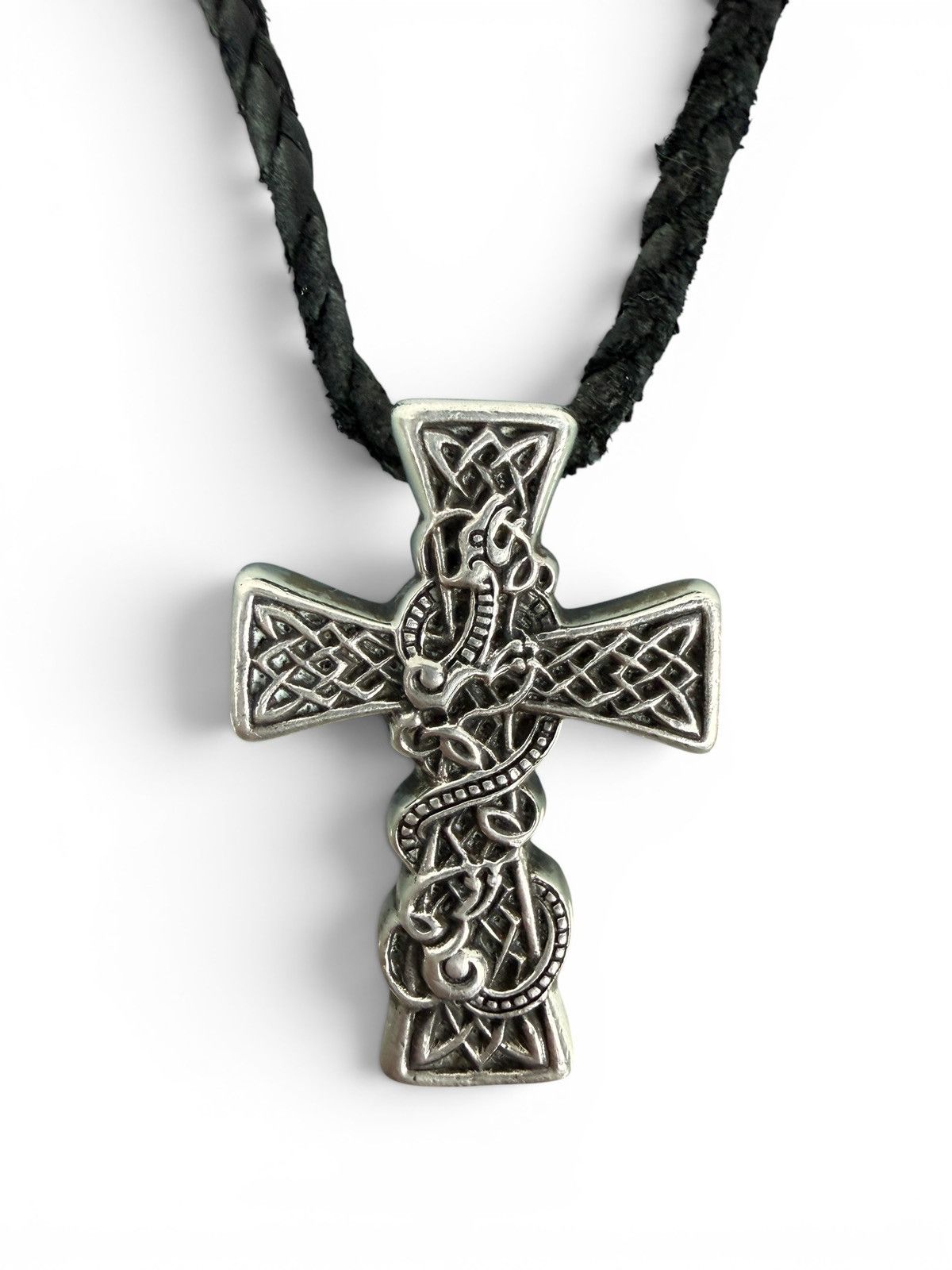Chrome Hearts Chrome Hearts Celtic Cross Pendant with Leather Braided Rope Size ONE SIZE - 2 Thumbnail