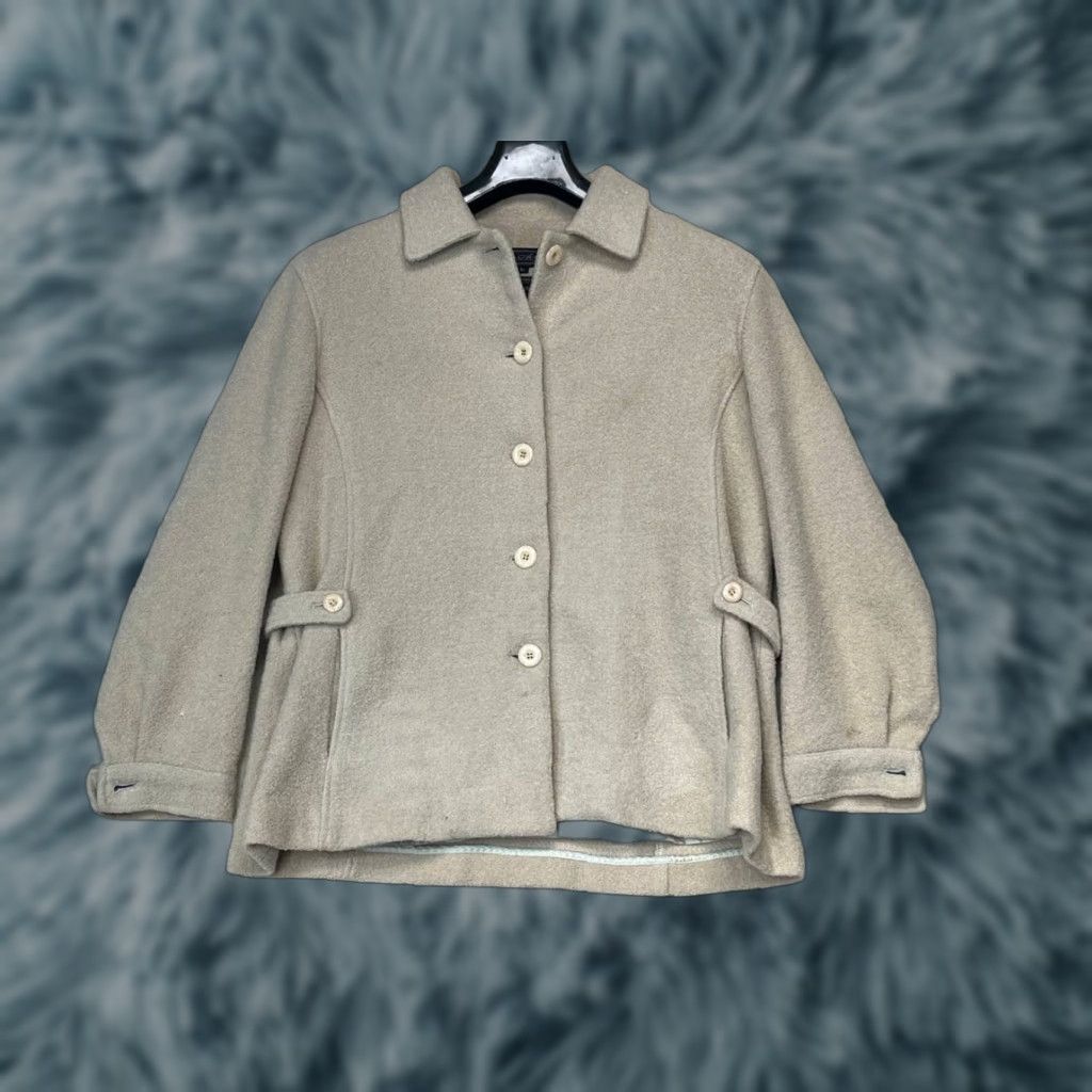 Vintage VINTAGE Ace Wool Coat 90s Beige Women Size large L Coat Overcoat Made in Italy Men? Women Size L / US 10 / IT 46 - 1 Thumbnail