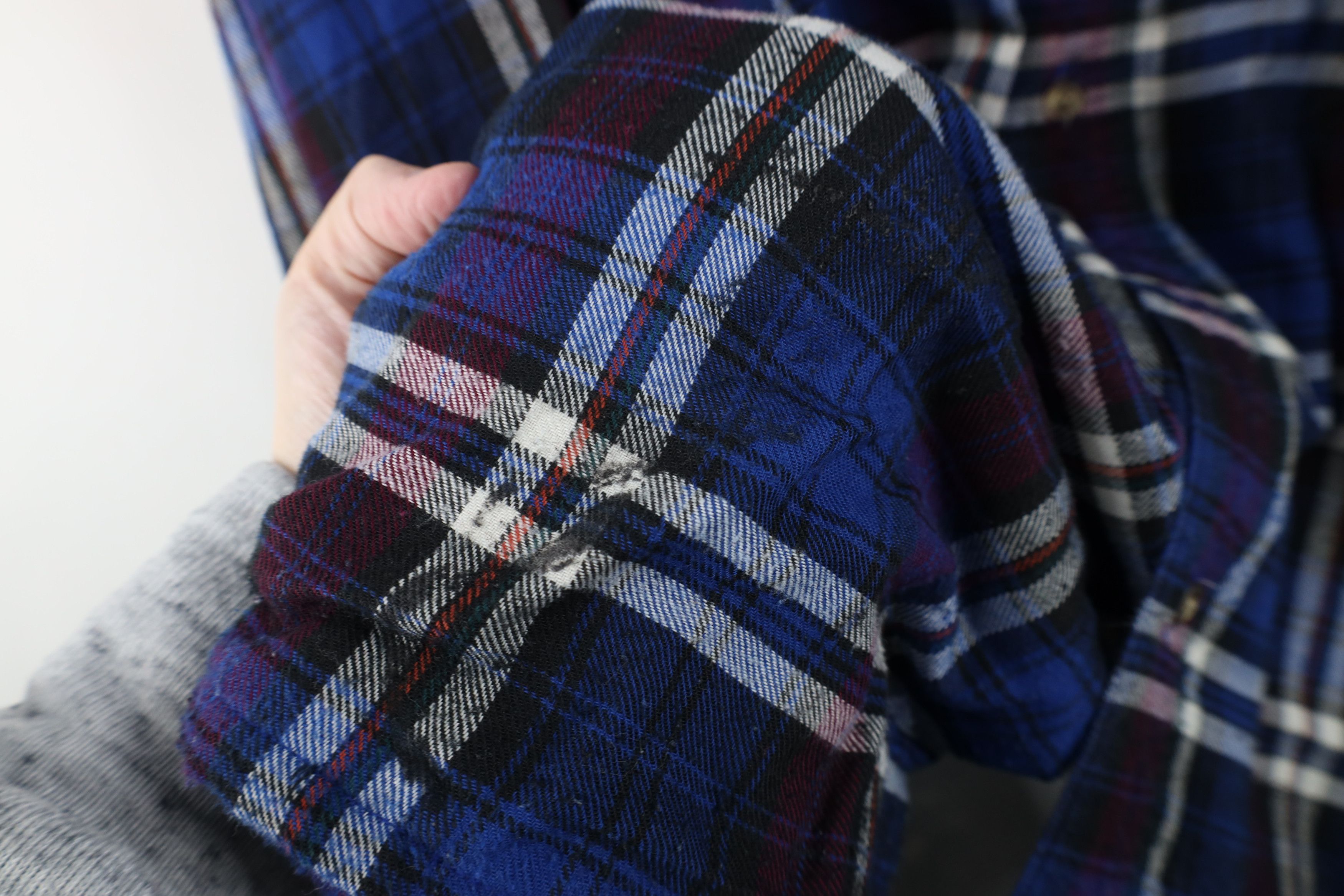 Vintage Vintage 70s 80s Streetwear Knit Flannel Button Shirt Jacket Size US L / EU 52-54 / 3 - 7 Thumbnail