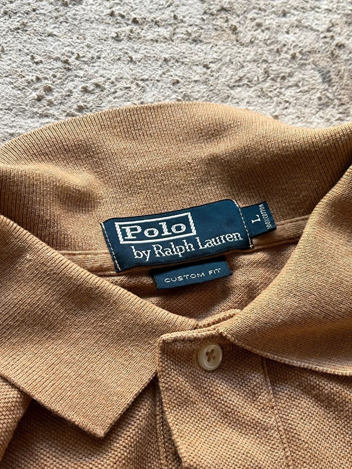 Polo Ralph Lauren Polo Ralph Lauren Sz L Made in Philippines Beige Rugby Size US L / EU 52-54 / 3 - 12 Thumbnail