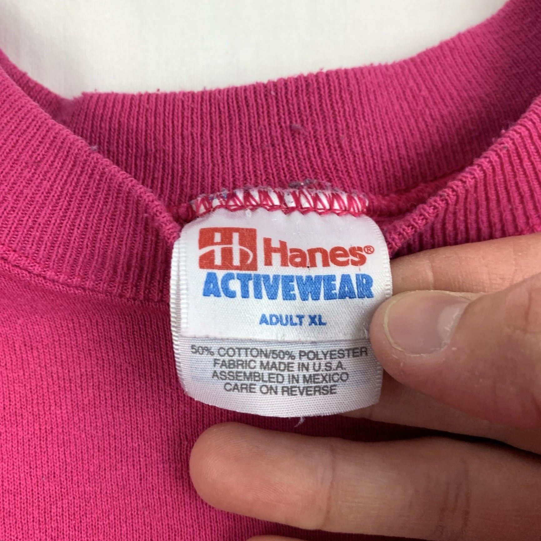 Hanes VINTAGE Face 2 Face Sweatshirt Adult XL Pink Expressions Attitude 90s USA Womens Size XL / US 12-14 / IT 48-50 - 4 Thumbnail