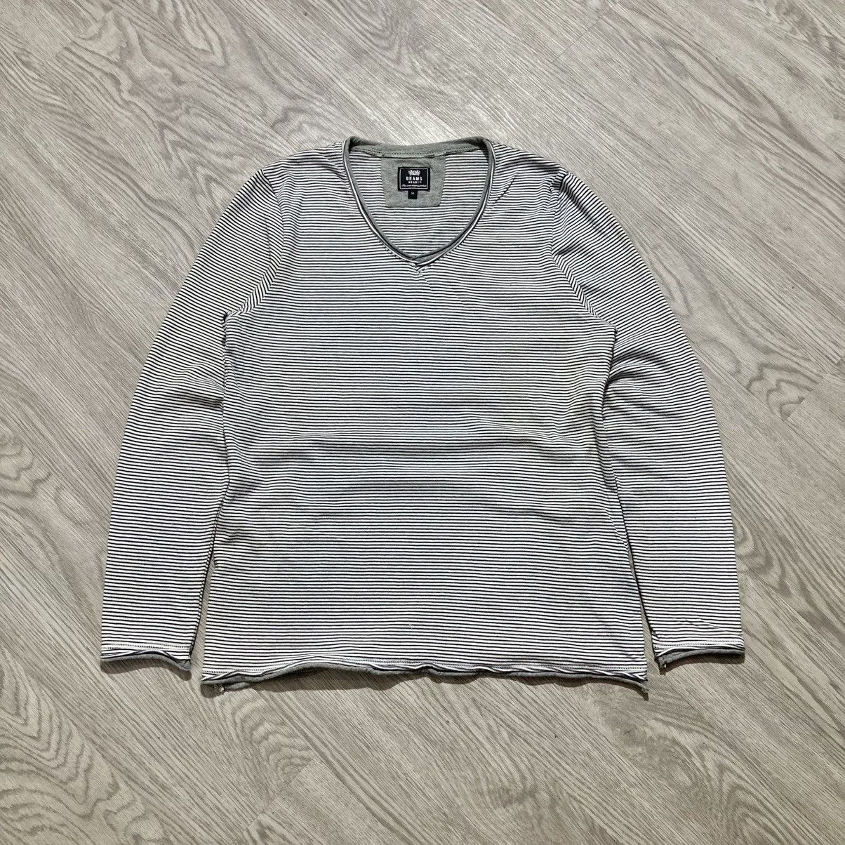 Japanese Brand 2000s Beams Heart Double Layer Striped Longslevee Lgb Style Size US M / EU 48-50 / 2 - 1 Thumbnail