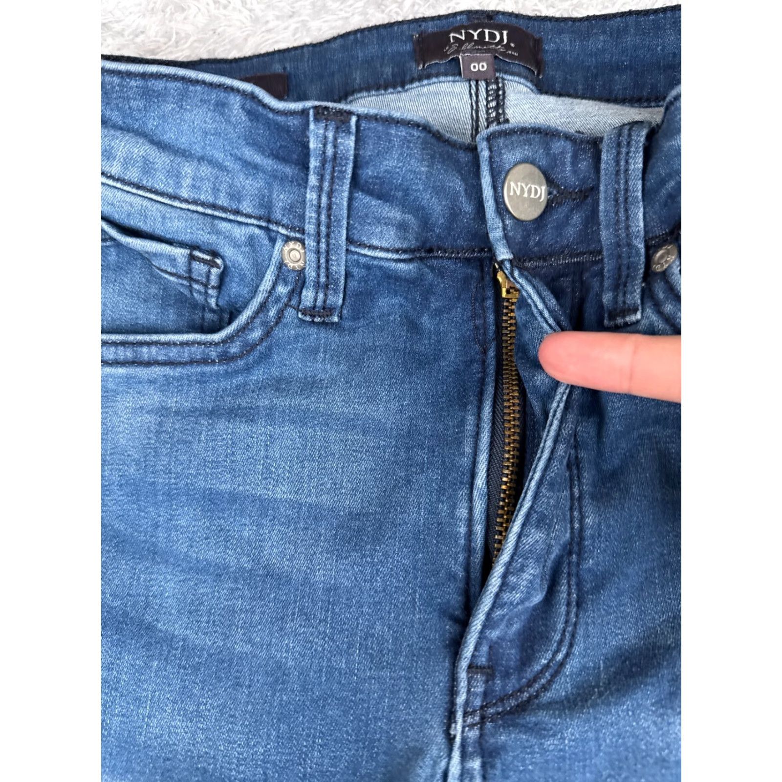 NYDJ VINTAGE NYDJ Jeans Womens 00 Bootcut Denim Slim Fit Mid Rise Cotton Blend 25x31 Blue Casual Size 24" / US 00 / IT 34 - 5 Thumbnail