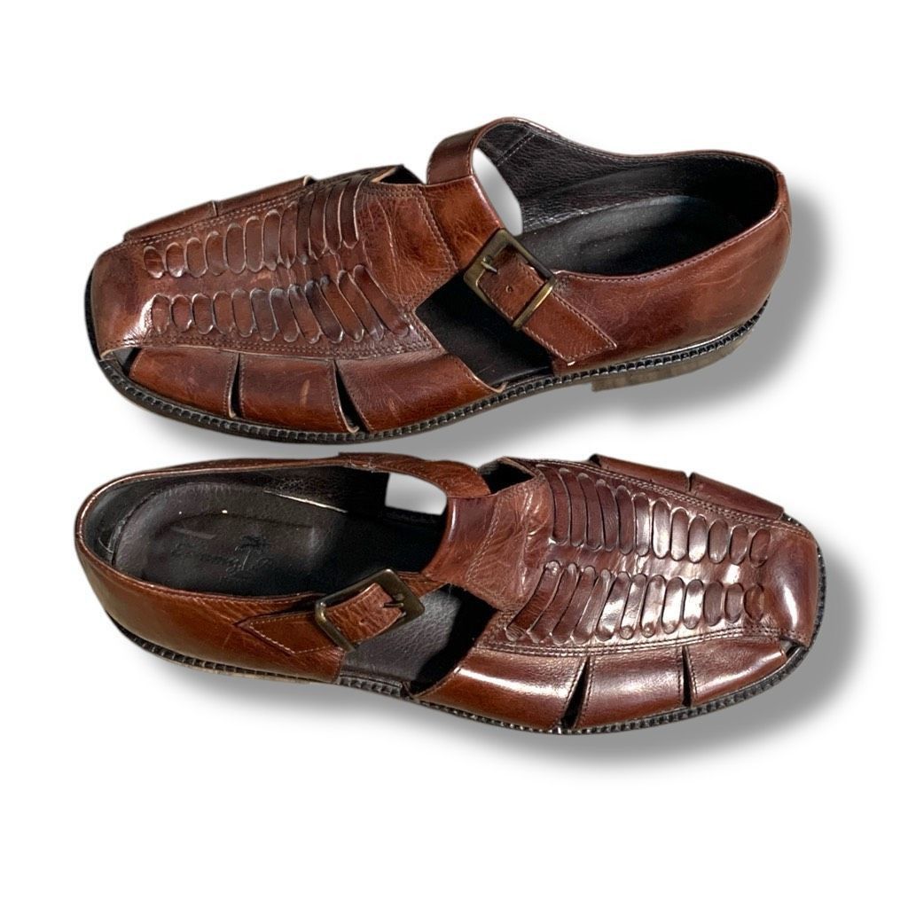 Tommy Bahama Tommy Bahama Italian Leather Roman Fisherman Sandals Brown S Size US 12 / EU 45 - 13 Thumbnail