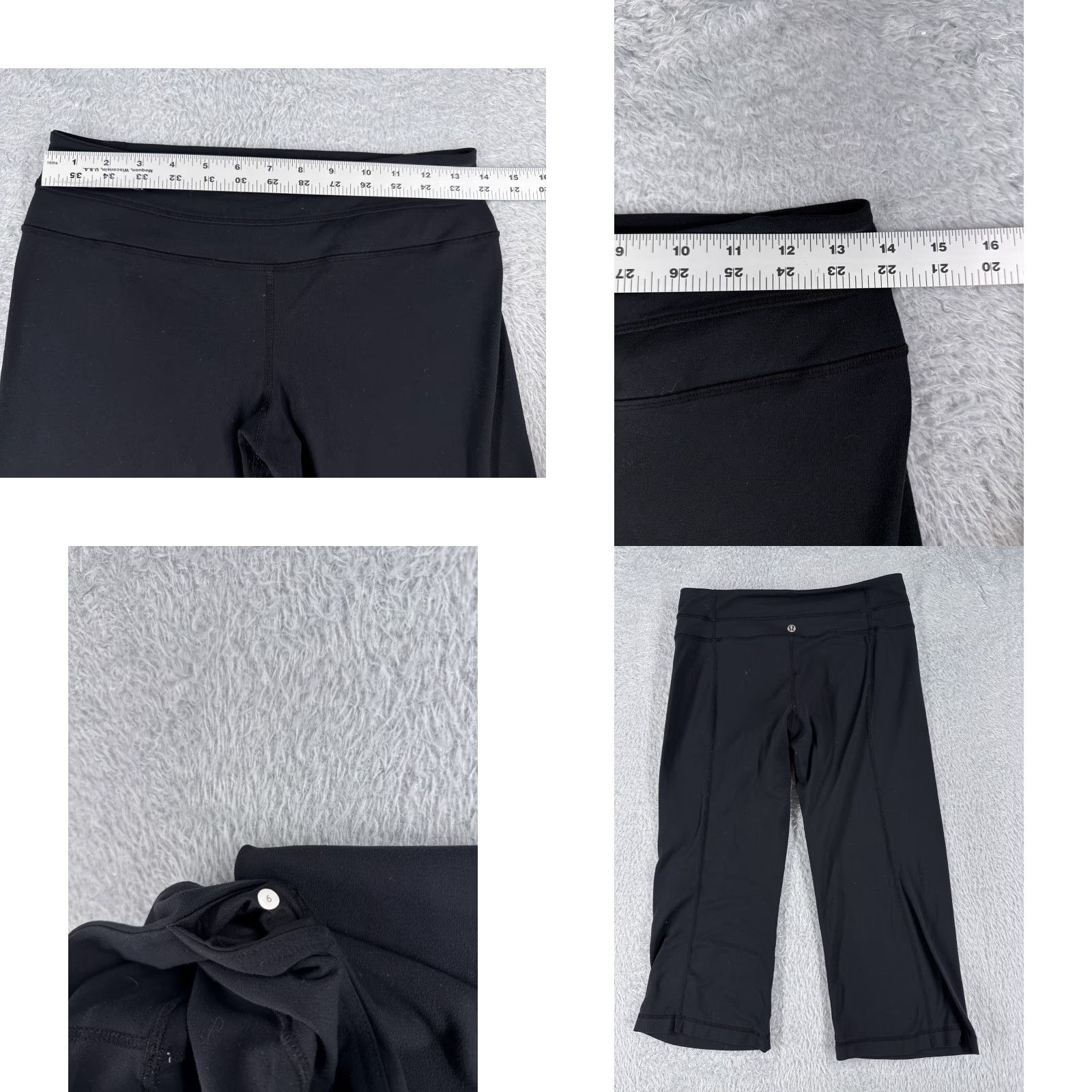 Lululemon Lululemon Pants Women 6 Black Wide-Leg Cropped 20" Inseam Yoga Workout Athleisure Casual Capris Pants Womens Size 28" / US 6 / IT 42 - 8 Thumbnail