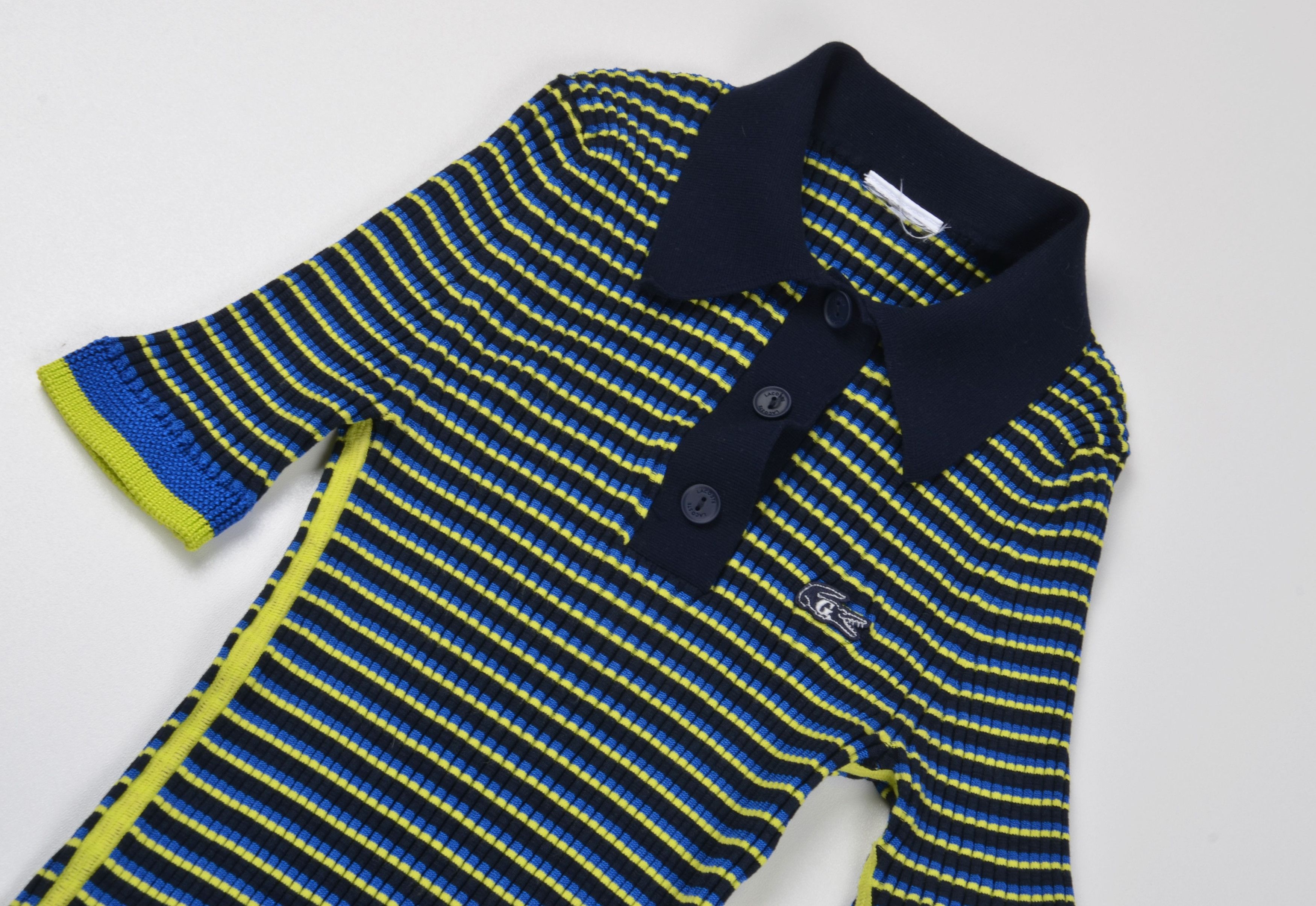 Lacoste Women’s Lacoste x Goop Striped Ribbed Knit Polo Shirt Size S / US 4 / IT 40 - 5 Thumbnail