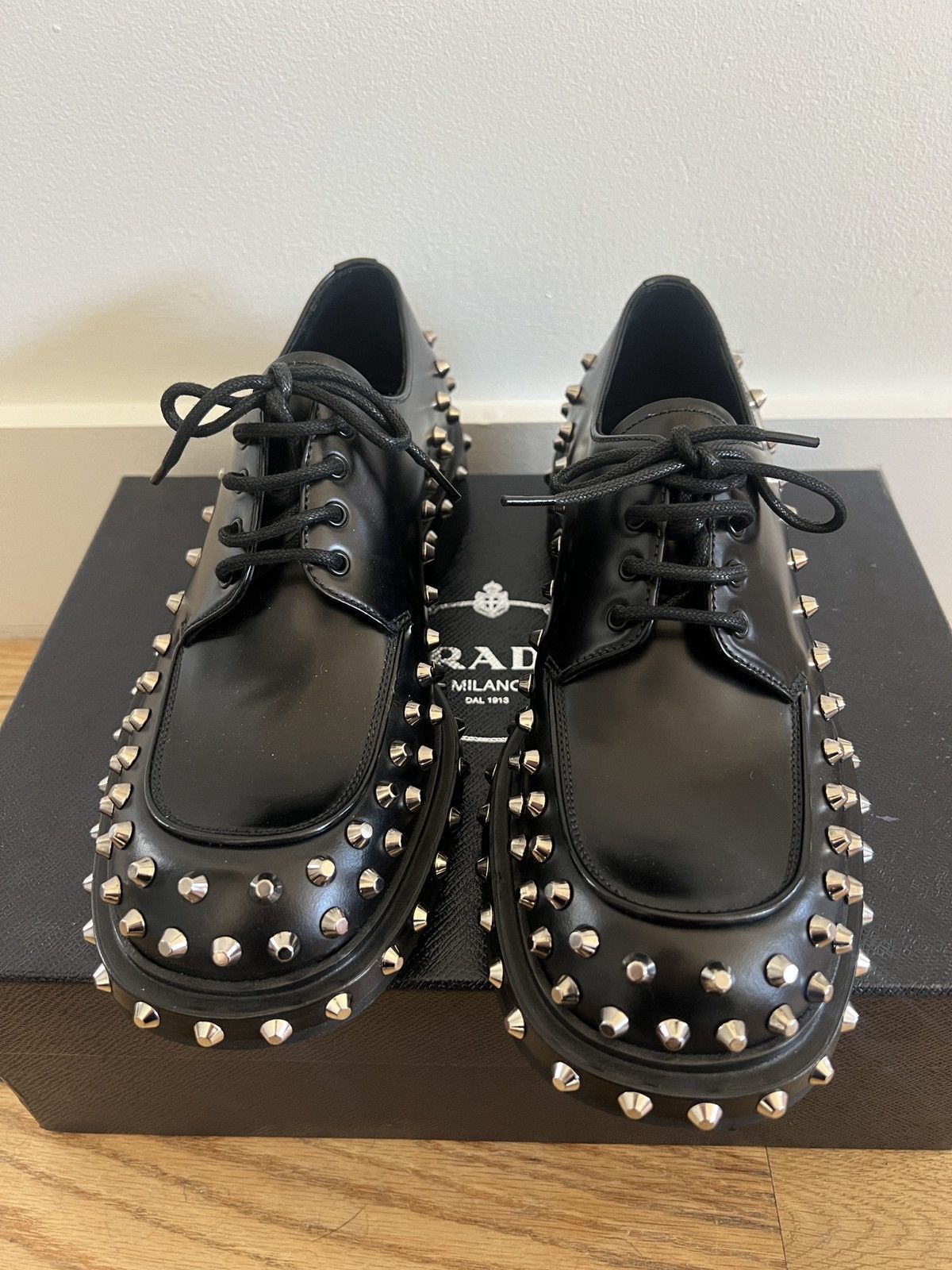 Prada Studded leather shoes Size US 6 / EU 39 - 2 Thumbnail