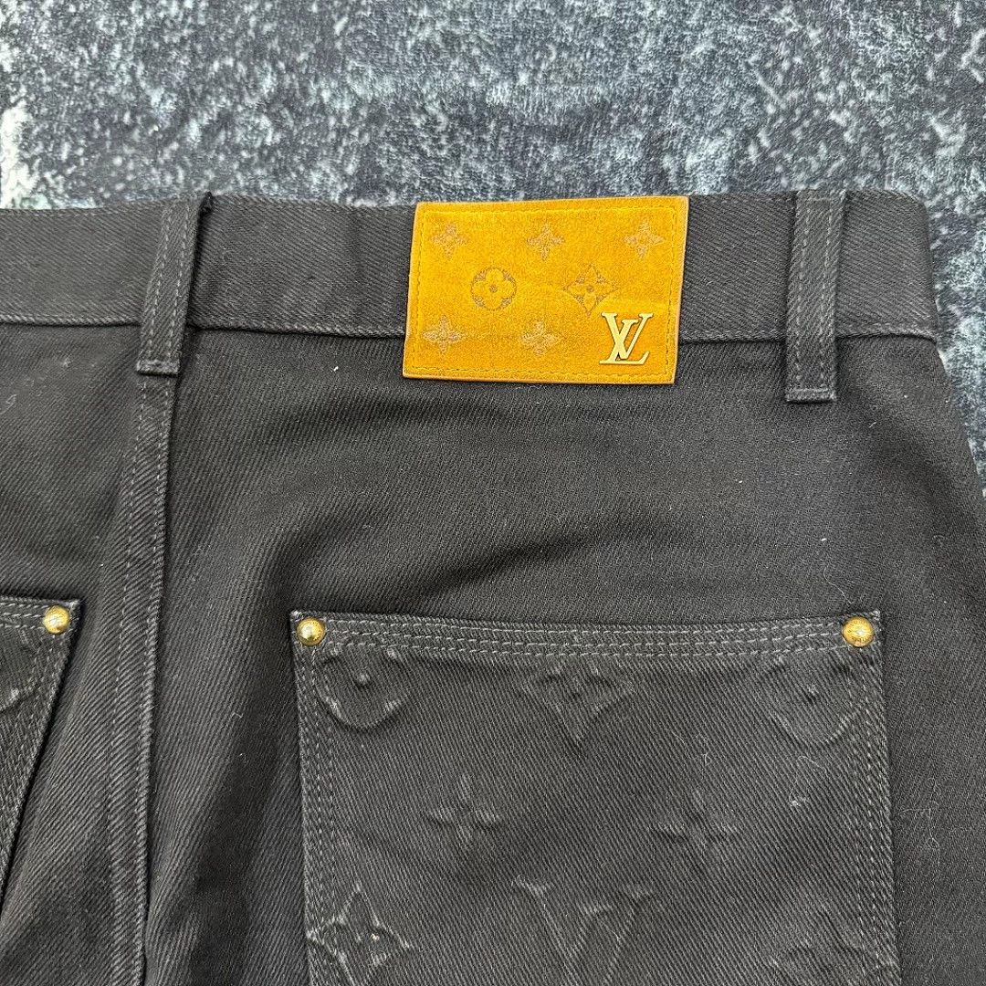 Louis Vuitton LOUIS VUITTON Black Lumber Loose Straight Cargo Jeans 31 Size US 31 - 4 Thumbnail