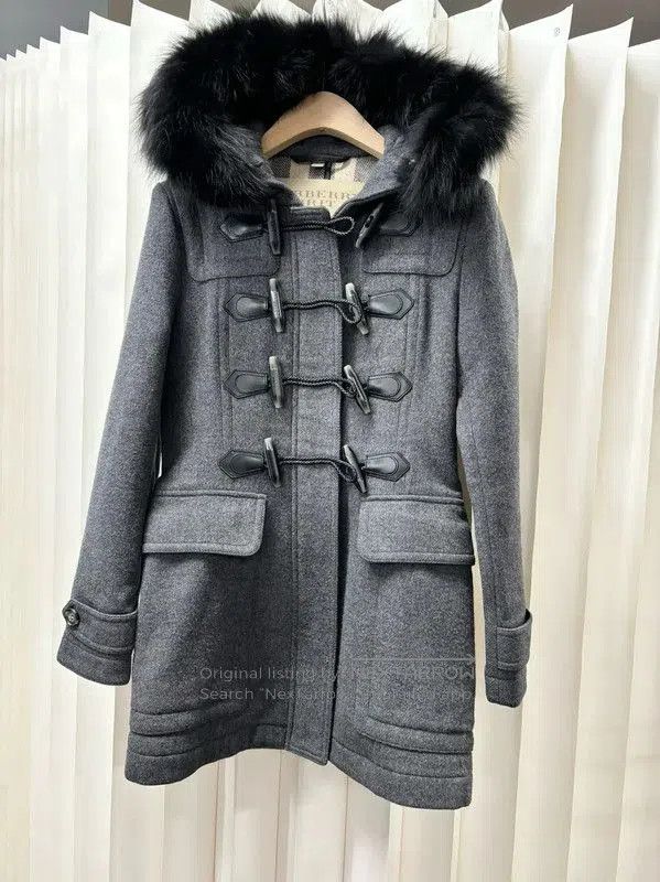 Burberry Burberry Gray Wool Women's Duffle Coat. Size XS / US 0-2 / IT 36-38 - 1 Thumbnail