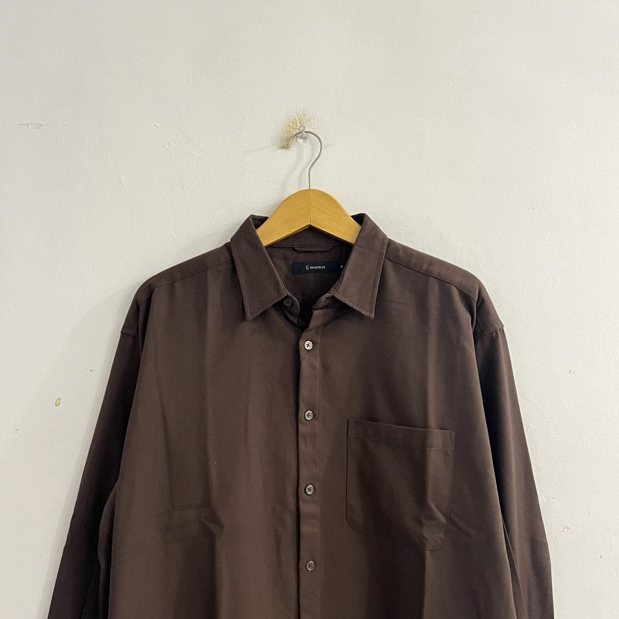 Japanese Brand Rageblue LS Brown Button Up Size US M / EU 48-50 / 2 - 2 Thumbnail