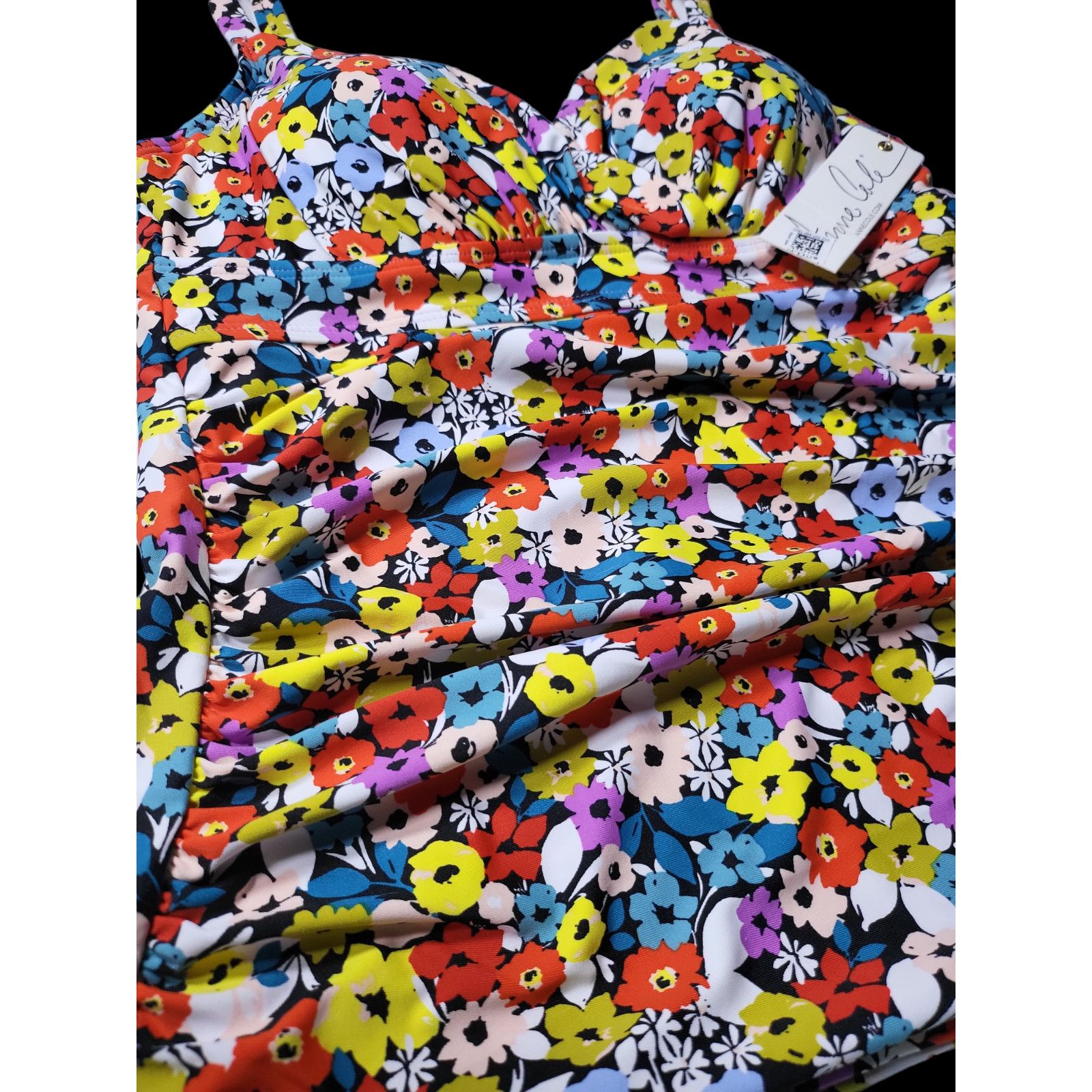 Other NWT ANNE‎ COLE Flower Field Twist Shirred Tankini Top 32C Size ONE SIZE - 5 Thumbnail