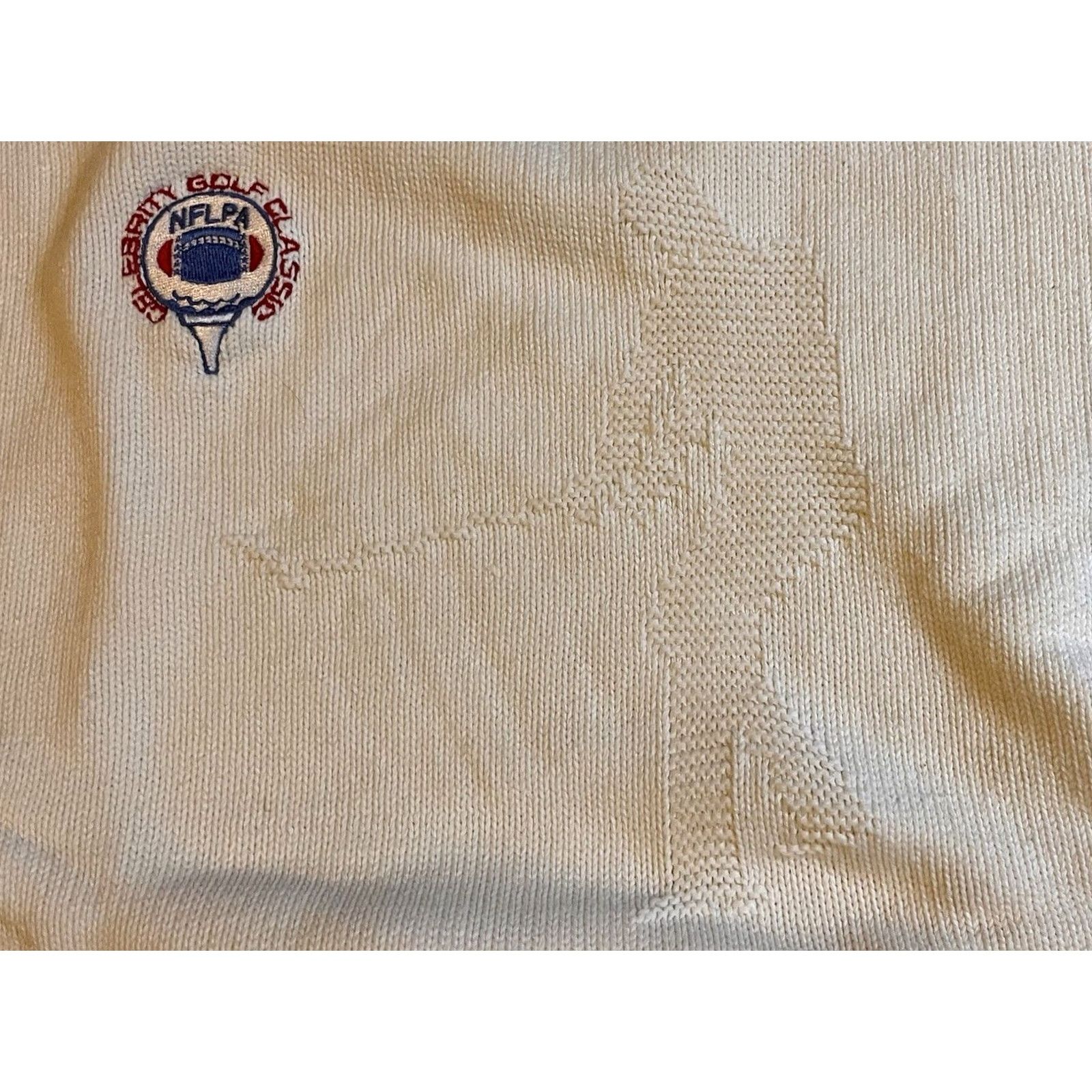 NFL VINTAGE NFL Celebrity Golf Classic Sweater Men’s Large White 90s Size US L / EU 52-54 / 3 - 2 Thumbnail