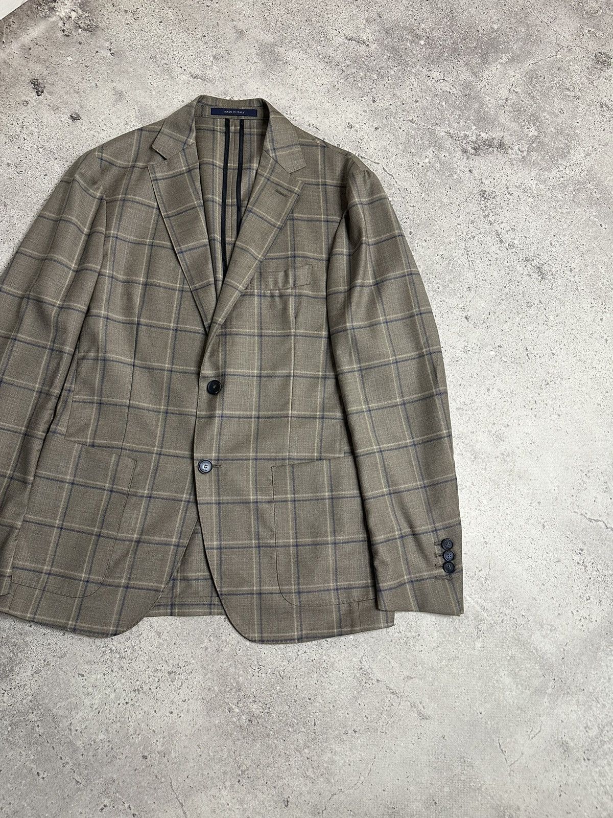 Boggi Boggi Milano Reda 1865 Light Beige Plaid Wool Blazer Size US S / EU 44-46 / 1 - 2 Thumbnail