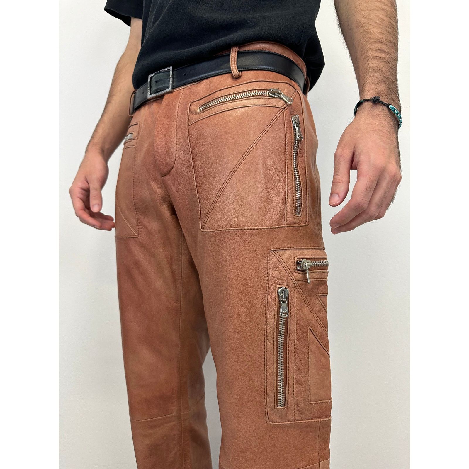 Dolce & Gabbana SS2002 Dolce & Gabbana leather zipper flight cargo pants Size US 34 / EU 50 - 3 Thumbnail