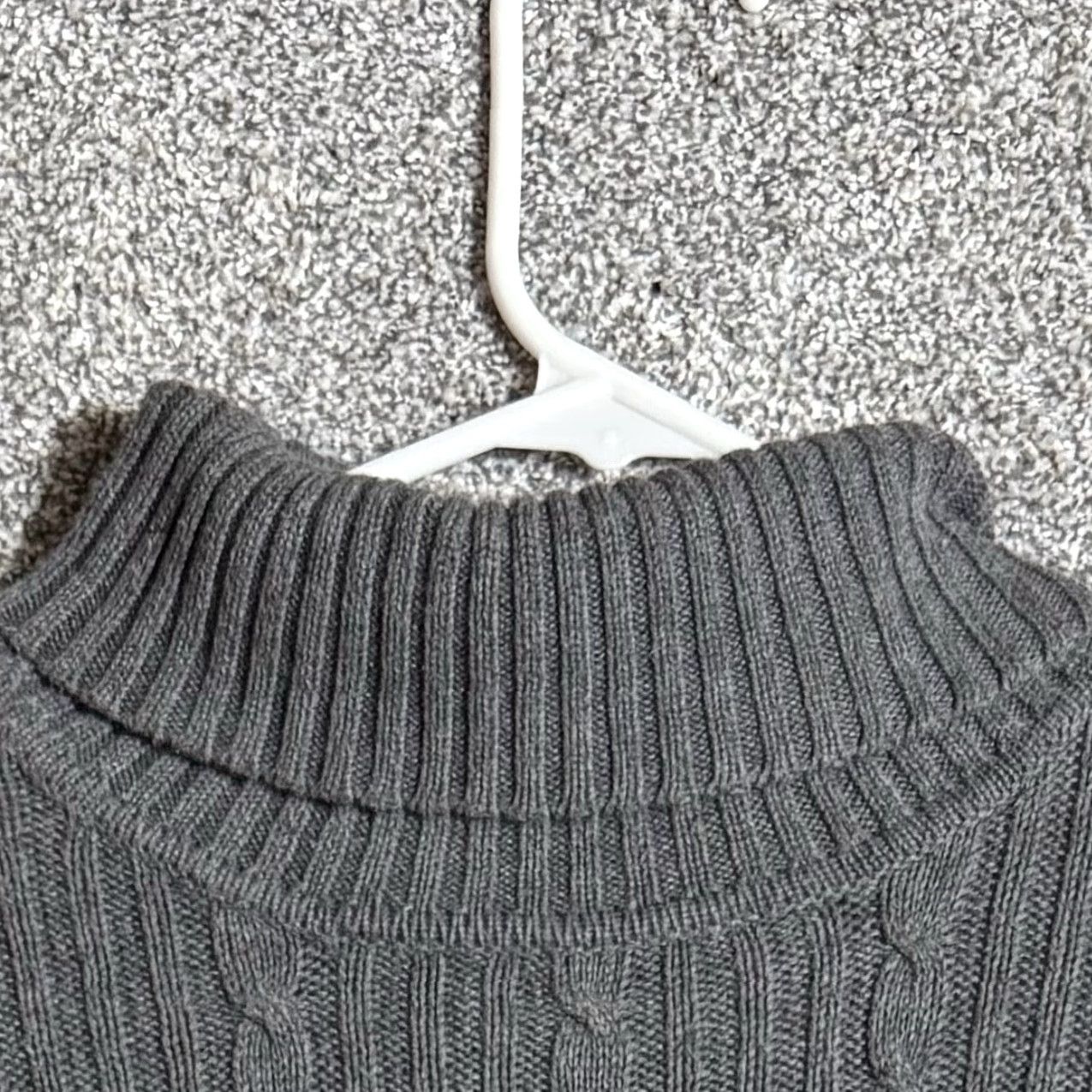 Vintage Hannah Sweater Womens XL Cable Knit Turtleneck Pullover Knit 100% Cotton Gray Y2K Vintage Grandmacore Peasant Cozy Warm Size XL / US 12-14 / IT 48-50 - 6 Thumbnail
