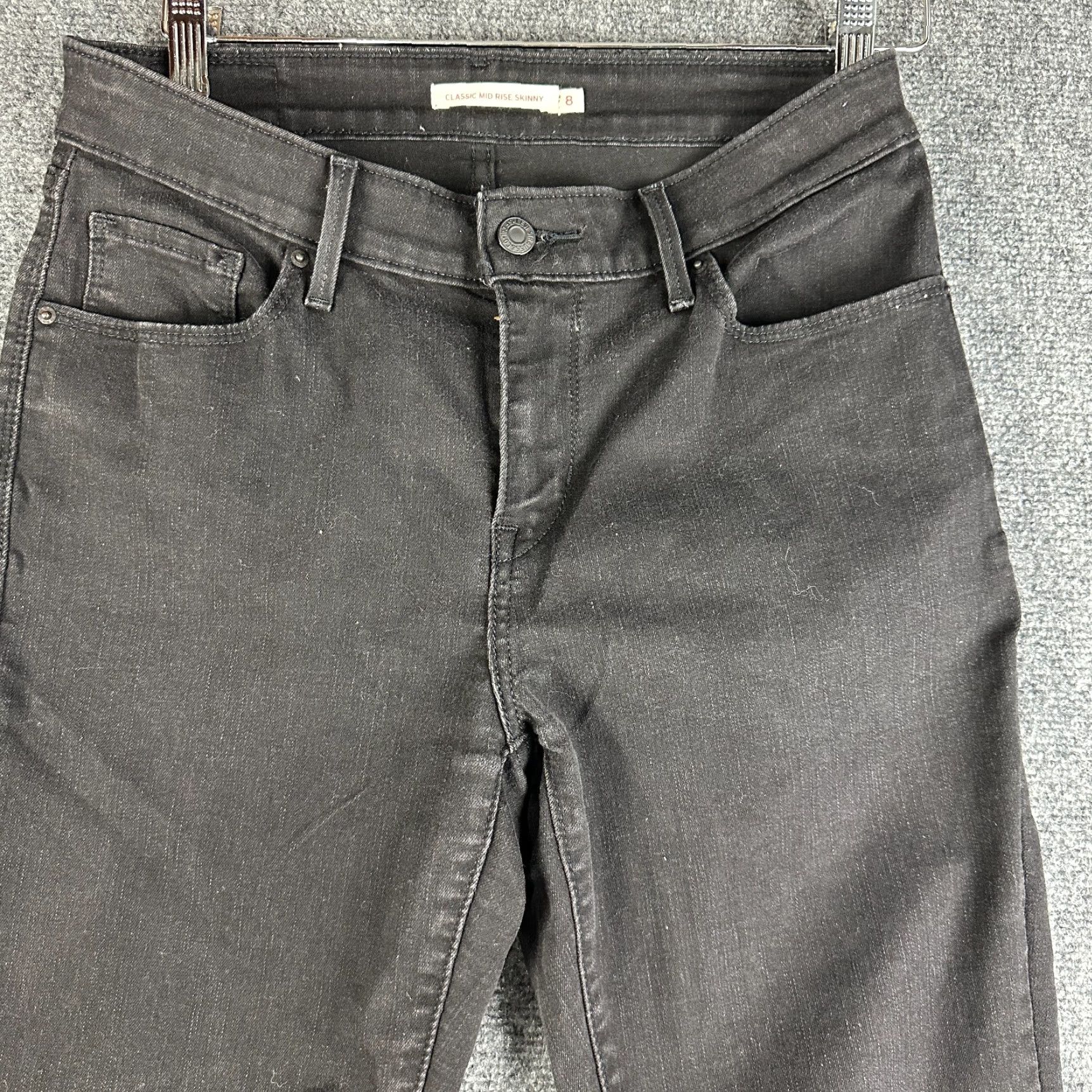 Levi's Levi's Jeans Womens 8 Classic Mid Rise Skinny Black Cotton Stretch Pockets Size 30" / US 8 / IT 44 - 3 Thumbnail
