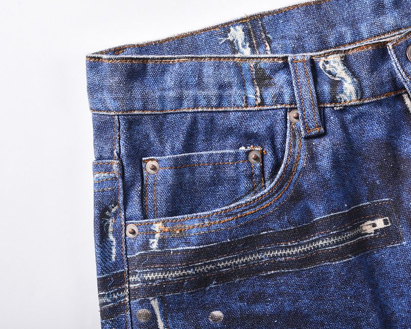 Japanese Brand × Jean Hand Painted Printed 3D Jeans Wide Leg Size US 36 / EU 52 - 12 Thumbnail