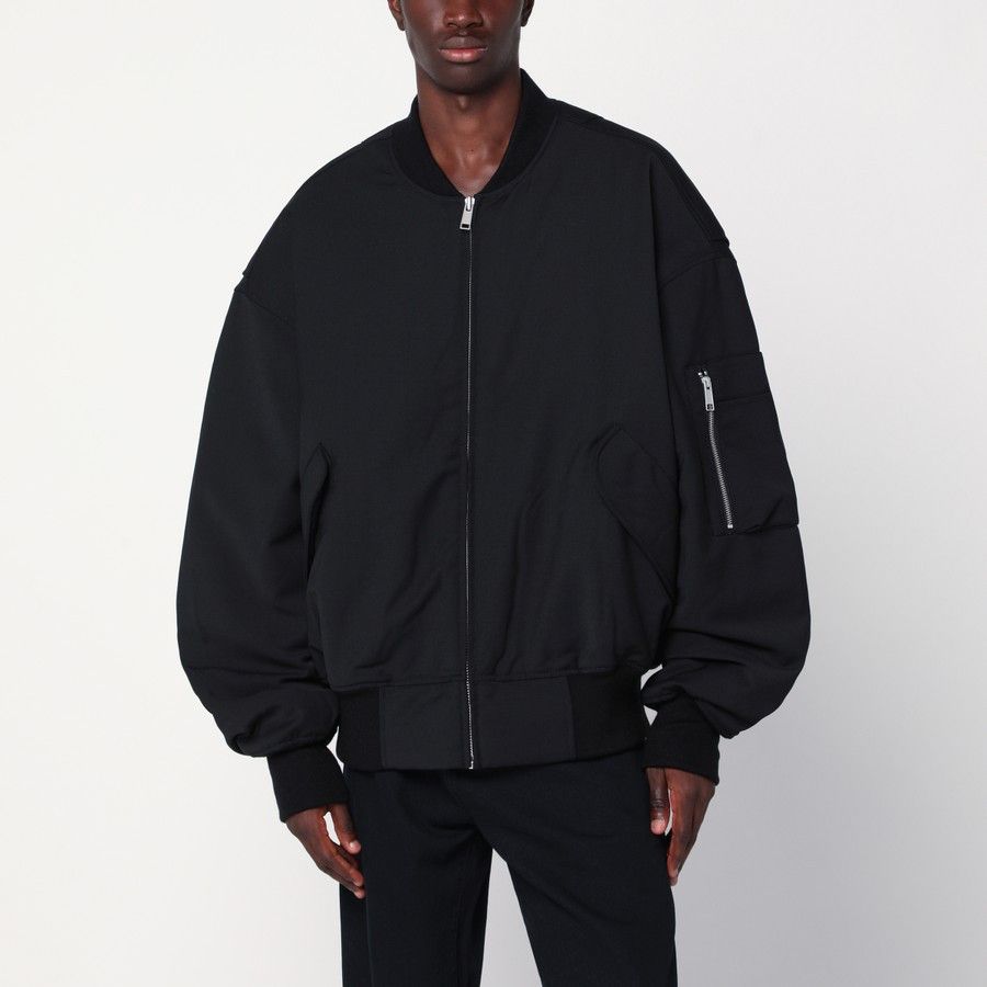 o1d2blof0226 Zip-Up Bomber Jacket in Black