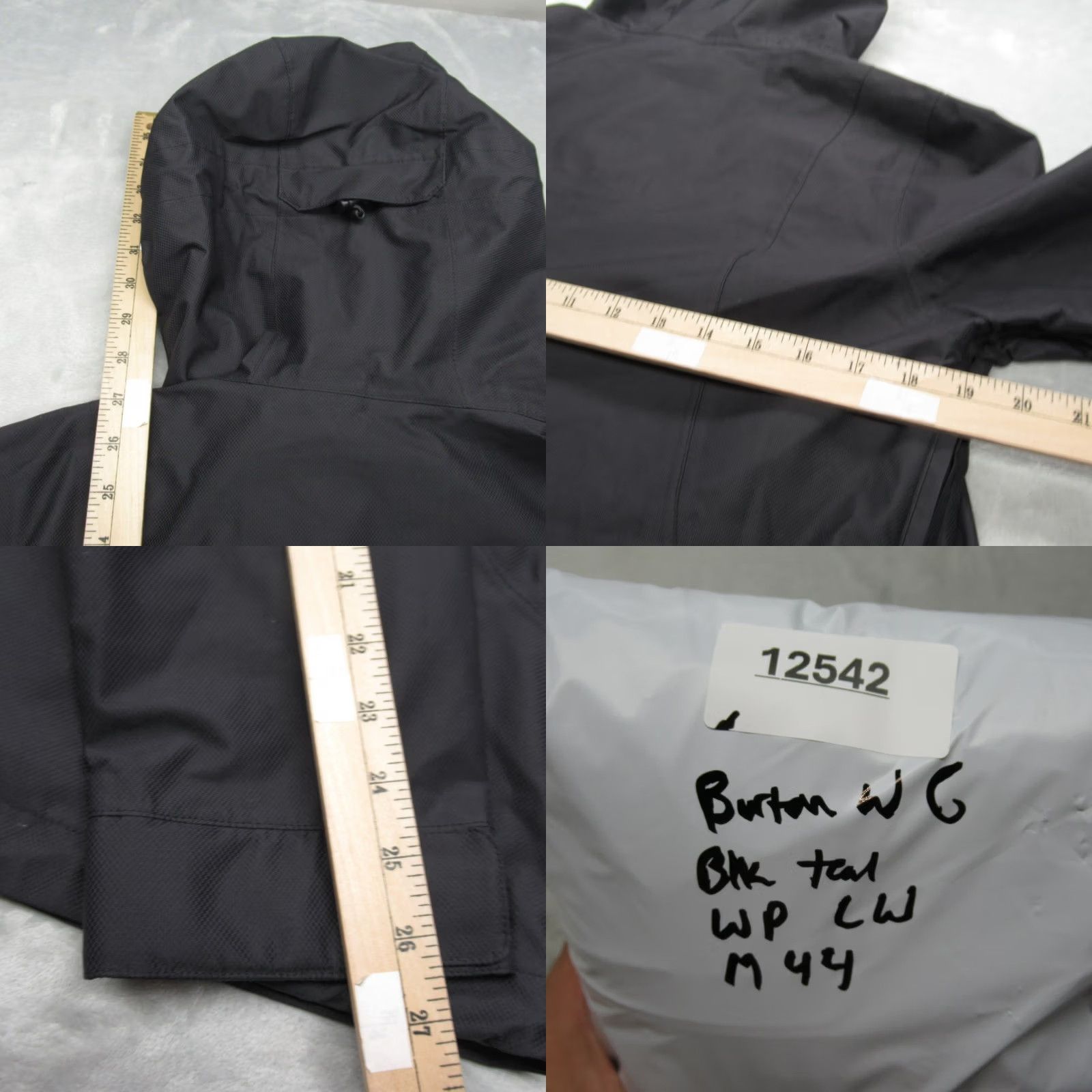 Burton Burton Gleam Jacket Womens Large Black Teal Hooded 2.5L Waterproof Lightweight Size L / US 10 / IT 46 - 9 Thumbnail