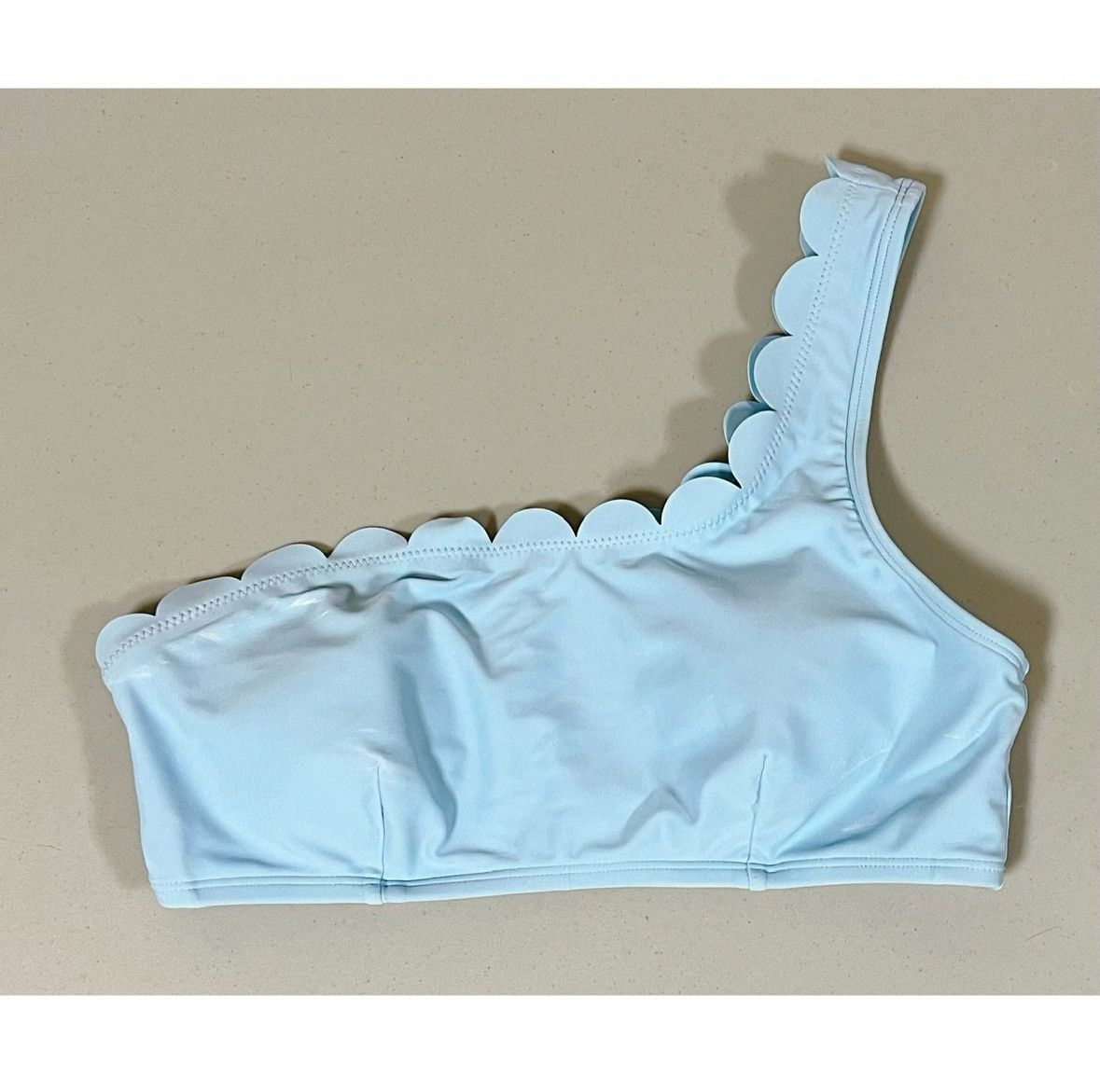 Other Baby Blue Scalloped One-Shoulder Bikini Top Swimwear Size M🩵 Size M / US 6-8 / IT 42-44 - 2 Thumbnail