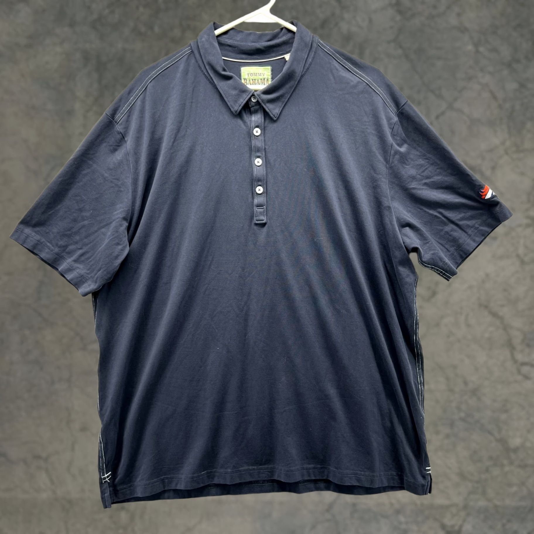 Tommy Bahama Tommy Bahama Polo Shirt Men XXL Blue Navy Pima Cotton Preppy Dress Denver Bronco Size 48R - 1 Thumbnail