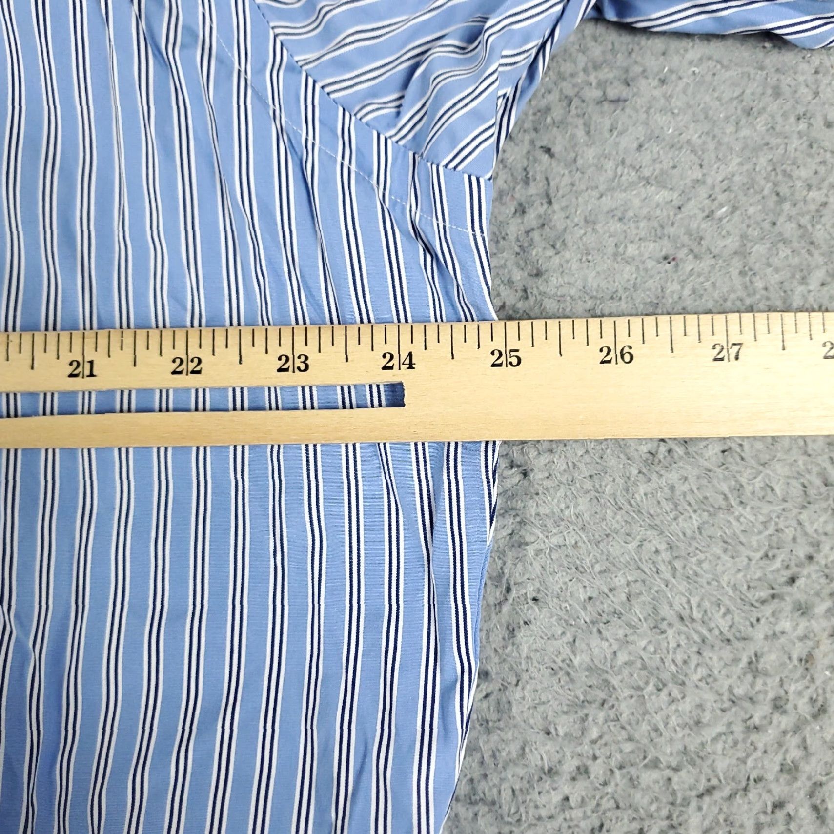 Ralph Lauren Ralph Lauren Dress Shirt Men’s 17.5 Blue Striped Long Sleeve Button Up Classic Regular Fit Size 46R - 5 Thumbnail