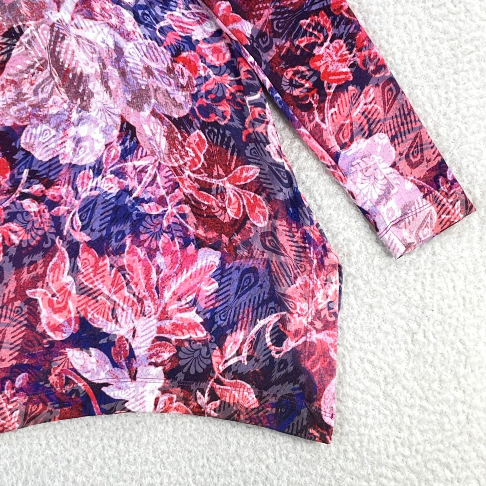 Soft Surroundings Soft Surroundings Meritage Tunic Shirt Women Medium Pink Floral Long Sleeve Knit Pullover Casual Size M Size M / US 6-8 / IT 42-44 - 4 Thumbnail
