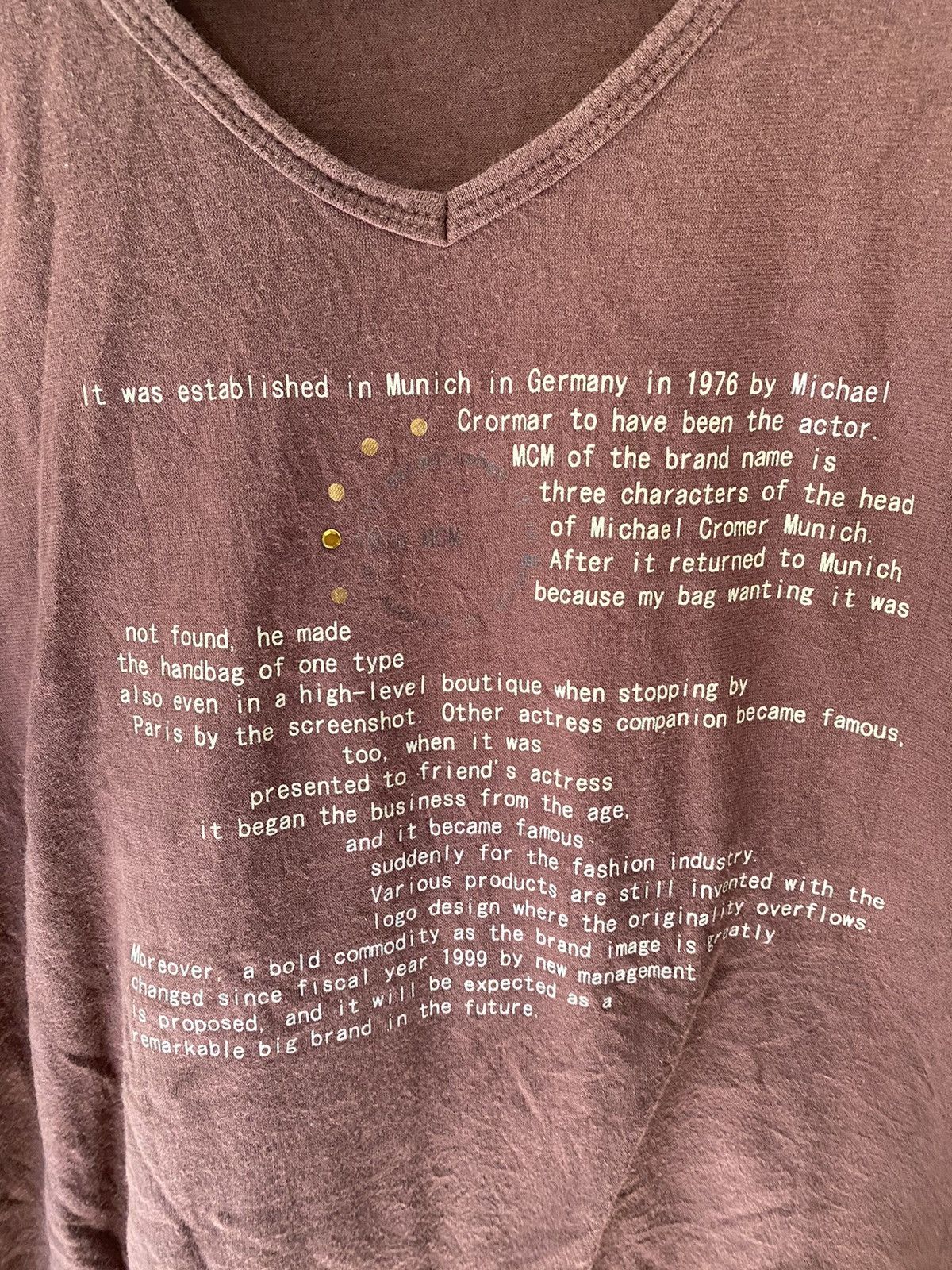 MCM 1990s Poem Historical tee Size US L / EU 52-54 / 3 - 4 Thumbnail