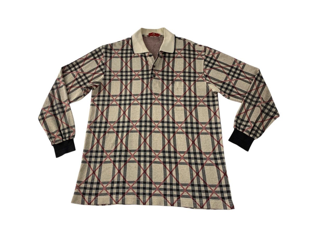 Giovanni Valentino 90s Giovanni Valentino Italy Checked Polo Tee Single Pocket Size US L / EU 52-54 / 3 - 1 Thumbnail