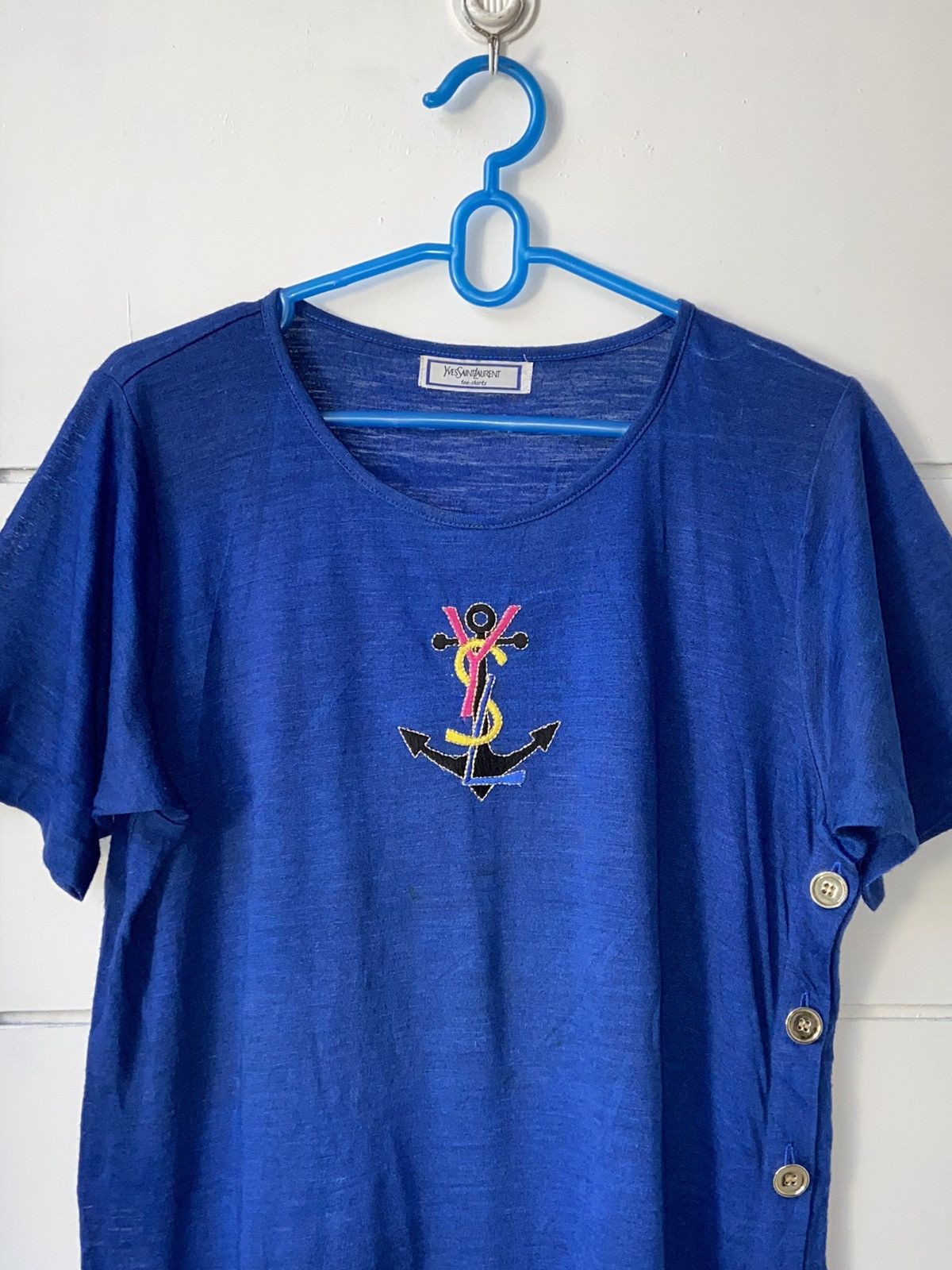 Yves Saint Laurent Yves Saint Laurent Blue T-shirt Size US S / EU 44-46 / 1 - 10 Thumbnail