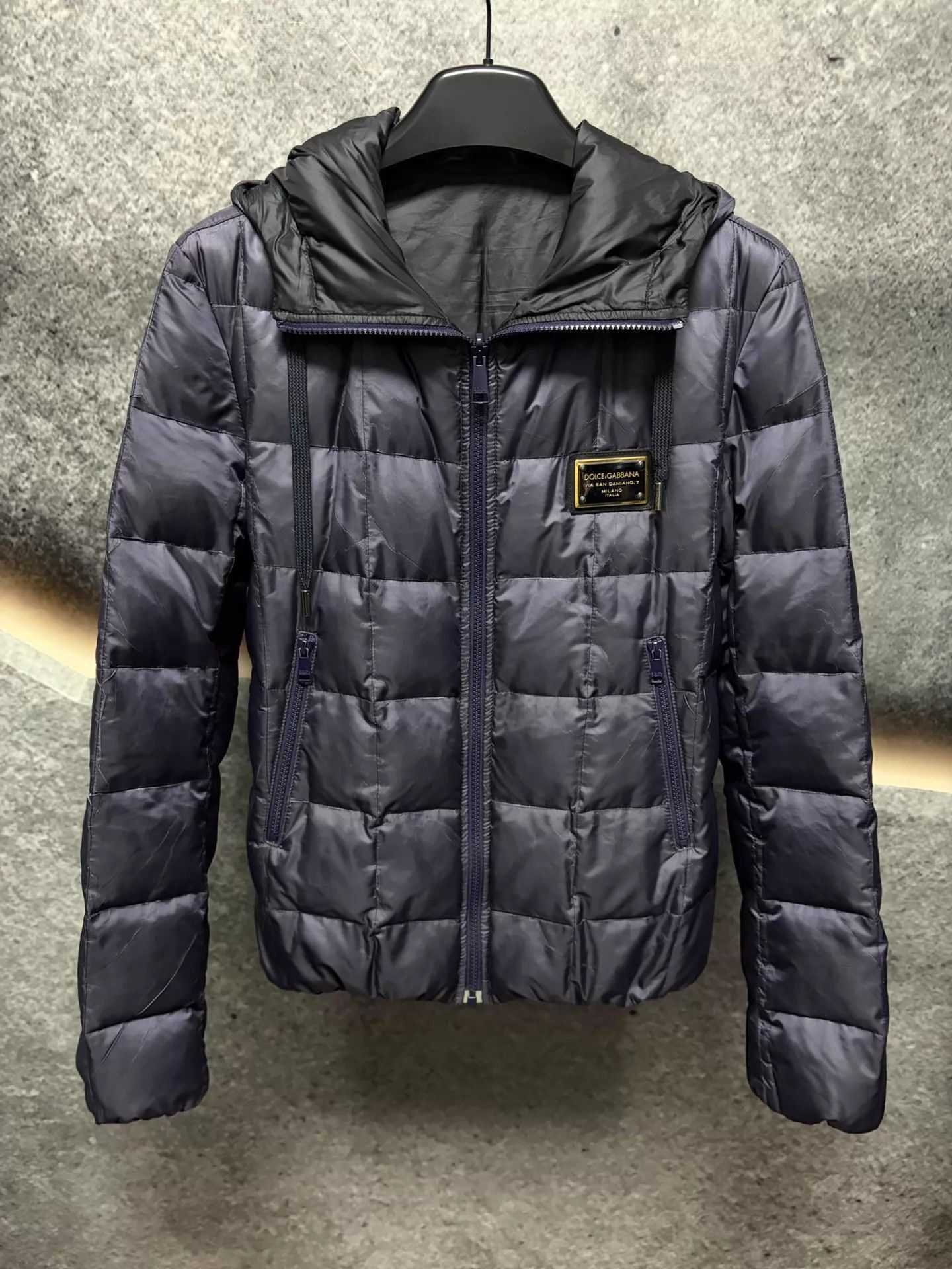 Dolce & Gabbana Dolce&Gabbana D&G Hooded Black Puffer Jacket size