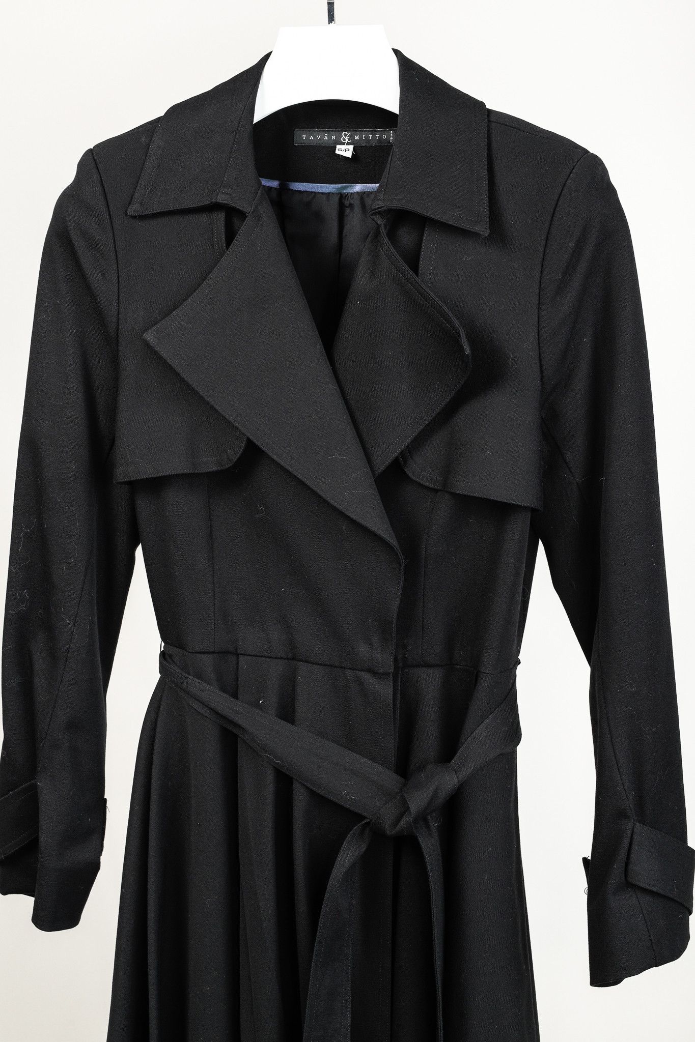 Other Tavan & Mitto Black Full Skirt Trench Coat Size S / US 4 / IT 40 - 3 Thumbnail
