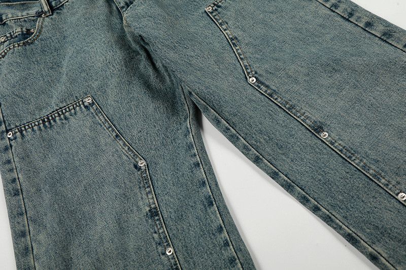 Vintage American retro Baggy straight leg cargo jeans Size US 32 / EU 48 - 4 Thumbnail