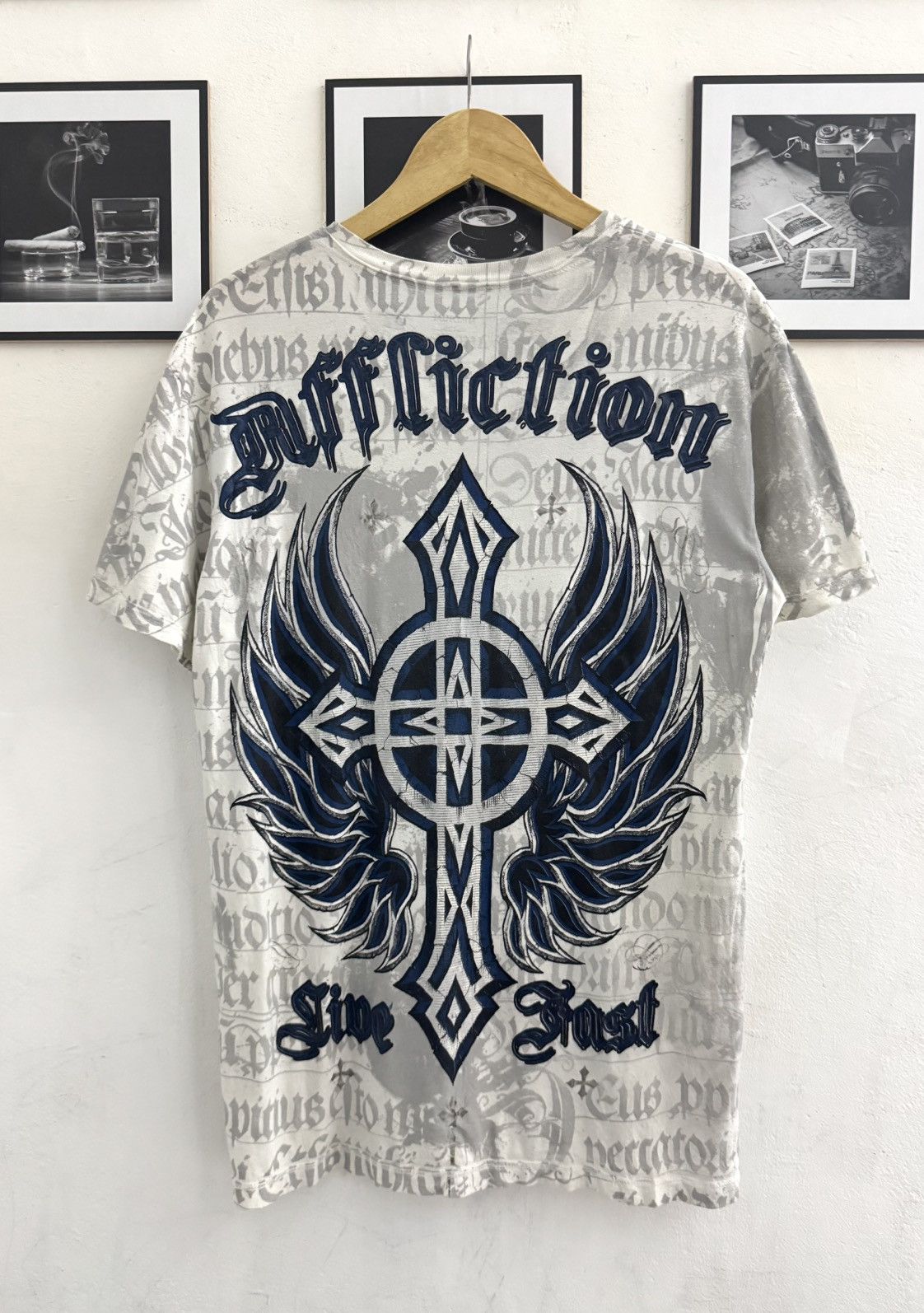 Affliction Y2k AFFLICTION WINGS & CROSSES POEM GRUNGE GOTHIC TSHIRT Size US M / EU 48-50 / 2 - 1 Thumbnail