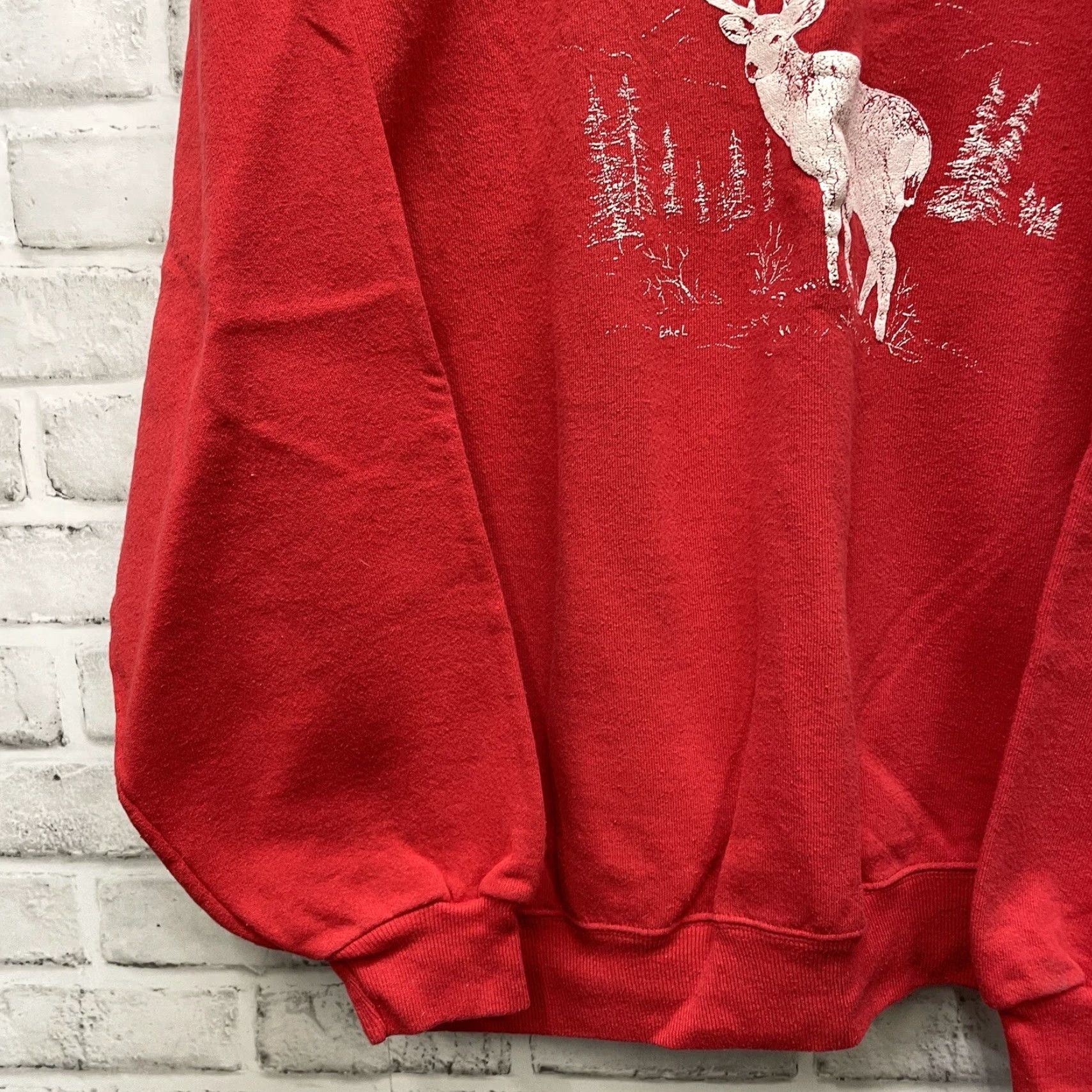 Hanes VINTAGE Hanes Cotton Blend Pullover Sweatshirt USA Mens XL Red Graphic Bar & Café Size US XL / EU 56 / 4 - 3 Thumbnail