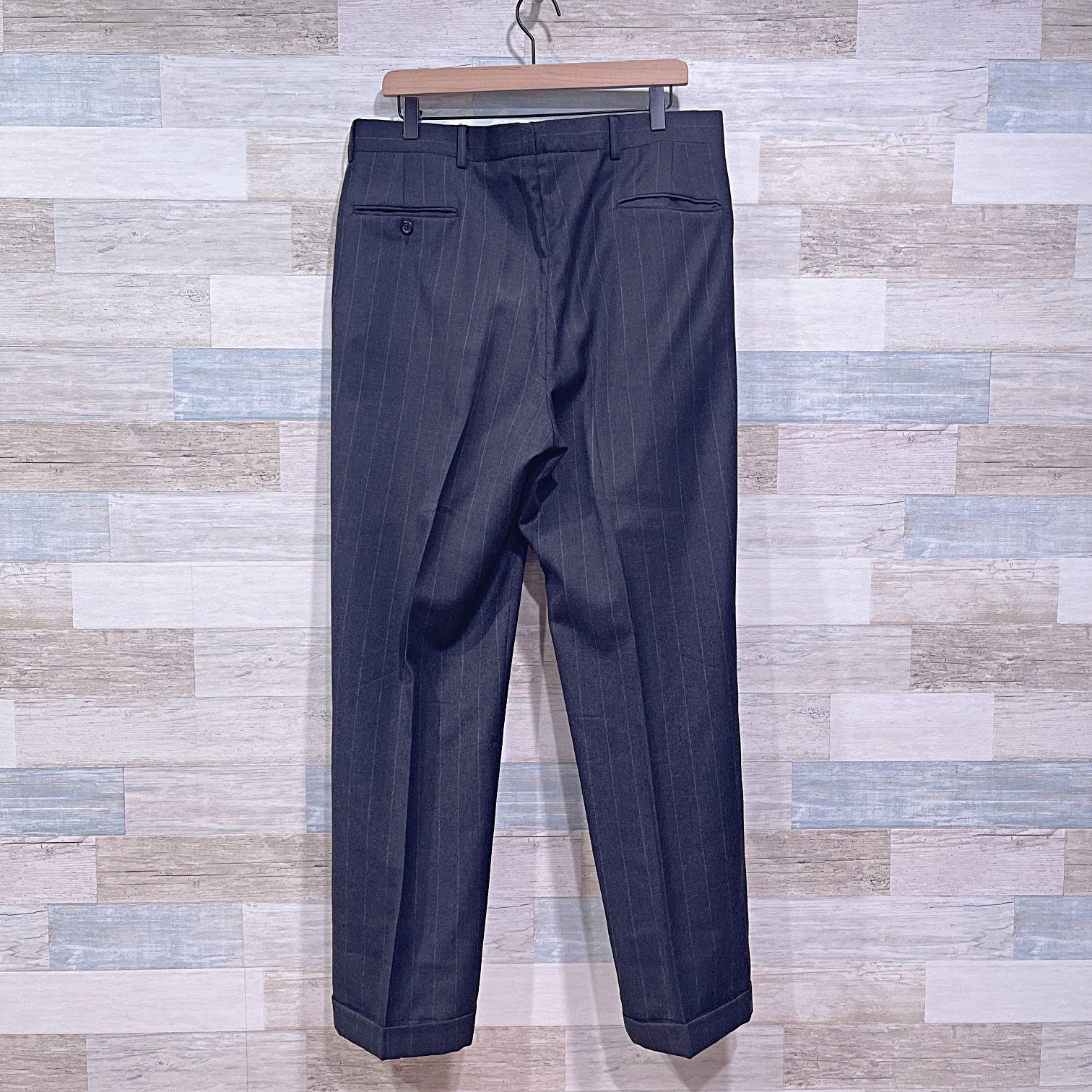 Jos. A. Bank Jos A Bank Flannel Striped Suit Gray Vintage USA Made 42L 36 Size 42L - 10 Thumbnail