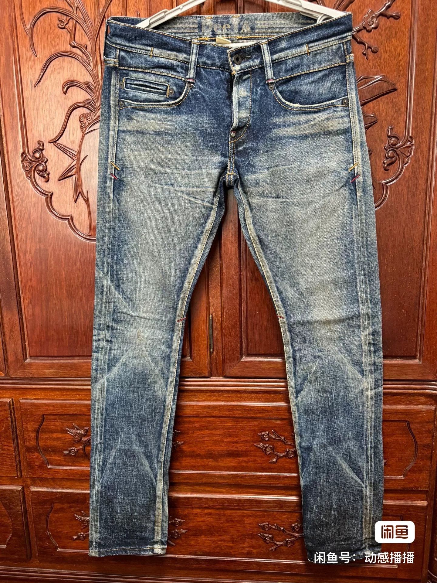 Japanese Brand DEETA Men's Slim Straight Acid Wash Jeans Size US 30 / EU 46 - 1 Thumbnail