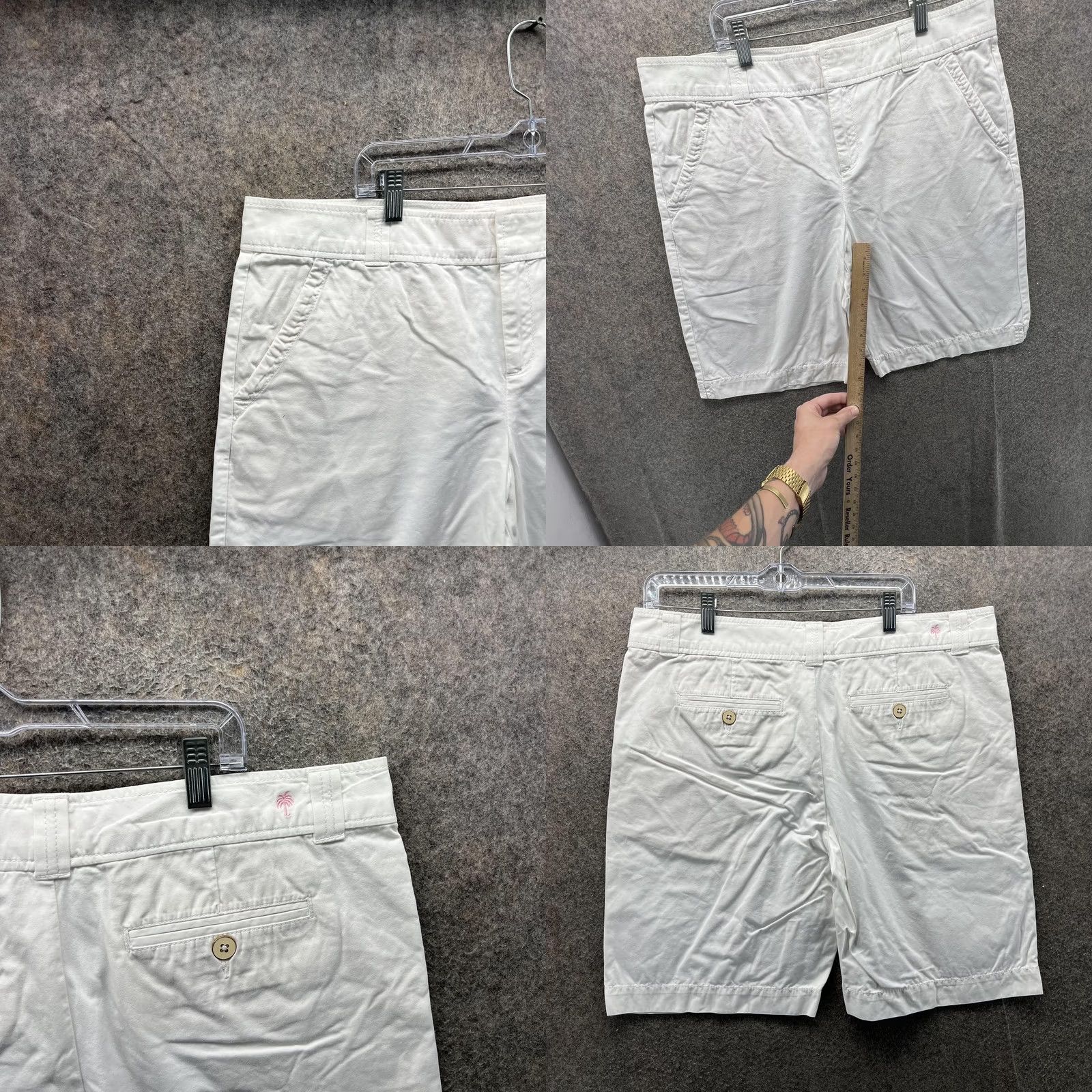 Lilly Pulitzer Lilly Pulitzer Shorts Womens 14 White Resort Fit Chino Bermuda Casual Summer Womens Size 36" / US 14 / IT 50 - 8 Thumbnail