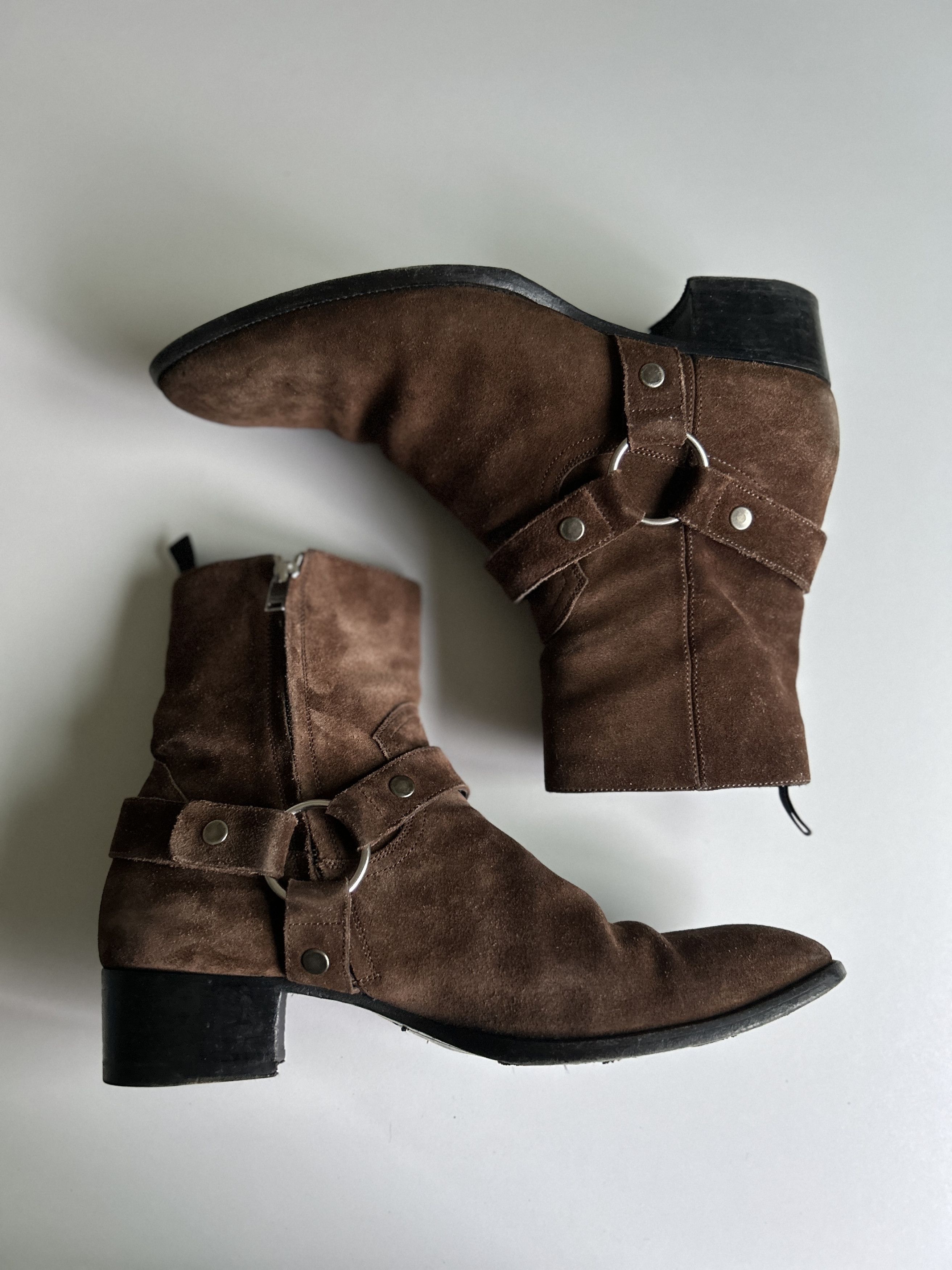 Saint Laurent Paris *SOLD* Saint Laurent Wyatt Harness 40 in Dark Brown Suede Size US 11 / EU 44 - 2 Thumbnail