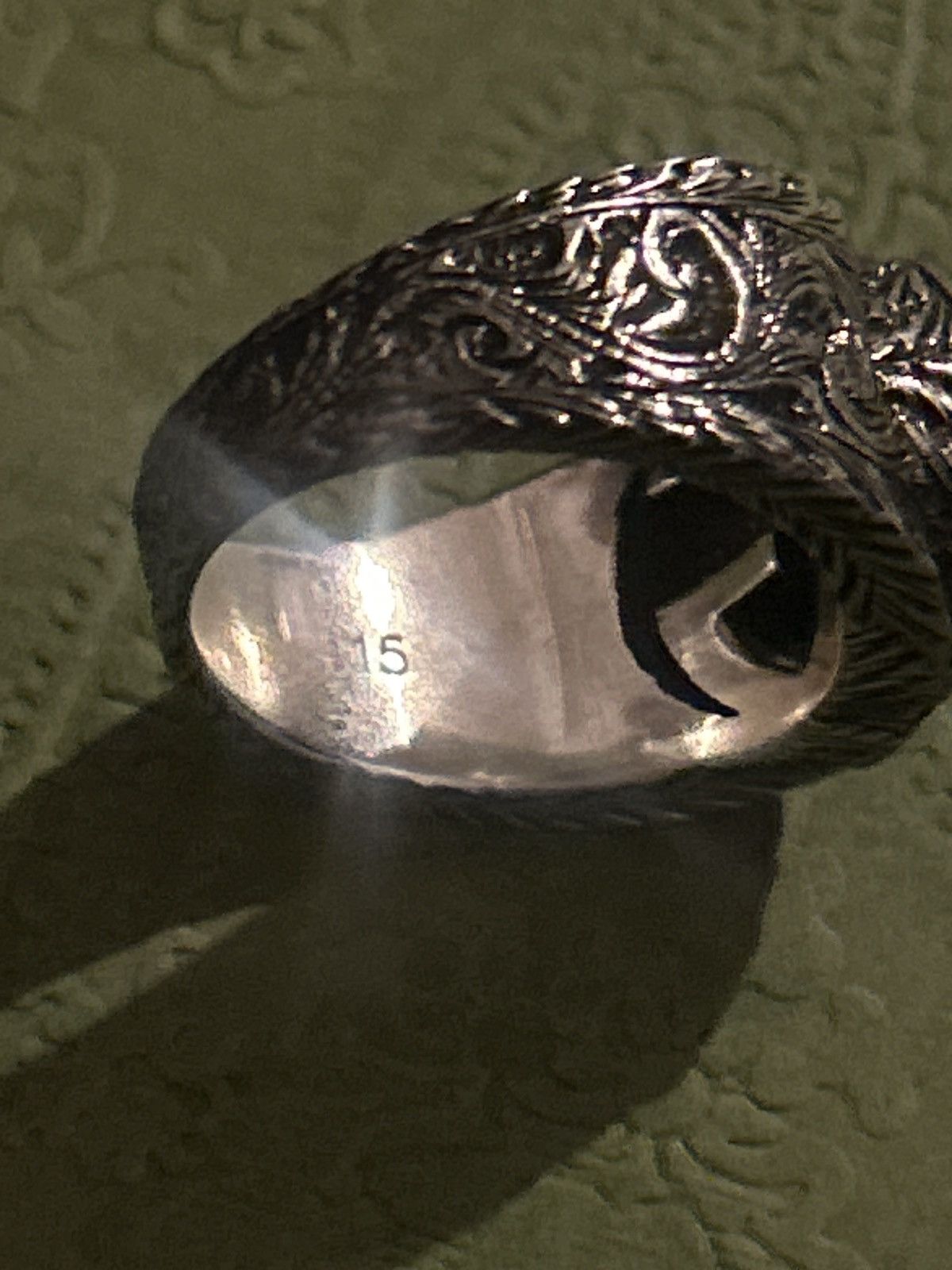 Gucci Gucci GG Logo Sterling Silver 925 Ring Unisex 455302 Size ONE SIZE - 7 Thumbnail