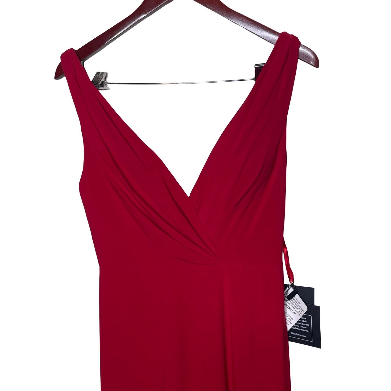 Other NWT Ieena Mac Duggal Sleeveless V Neck Jersey Gown in Red 4 Size S / US 4 / IT 40 - 3 Thumbnail