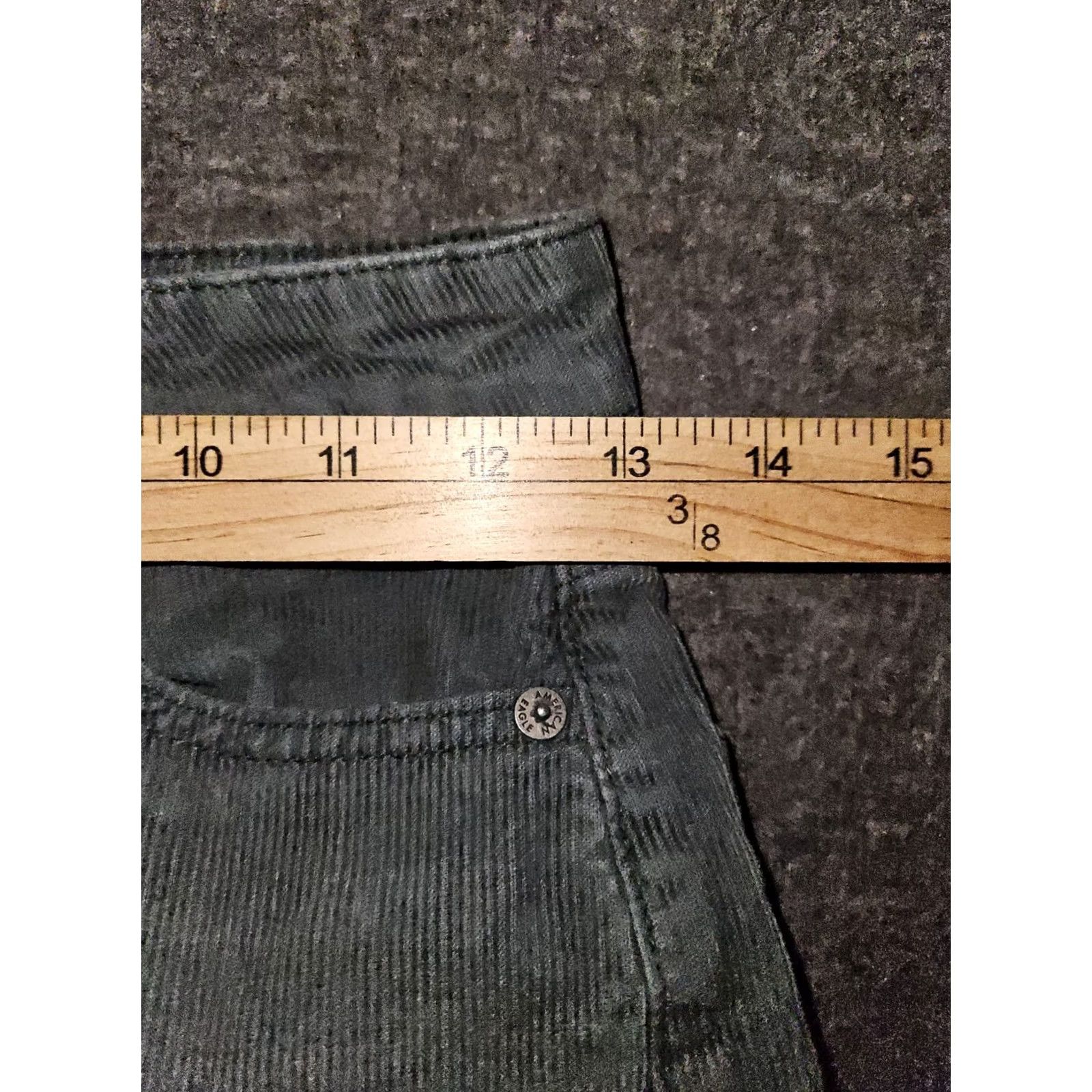 American Eagle Outfitters VINTAGE American Eagle Outfitters Mom Straight Jeans Corduroy Green 00 Short Mid Rise Womens 90s Grunge College Logo Pockets Stretch Solid Size 24" / US 00 / IT 34 - 5 Thumbnail