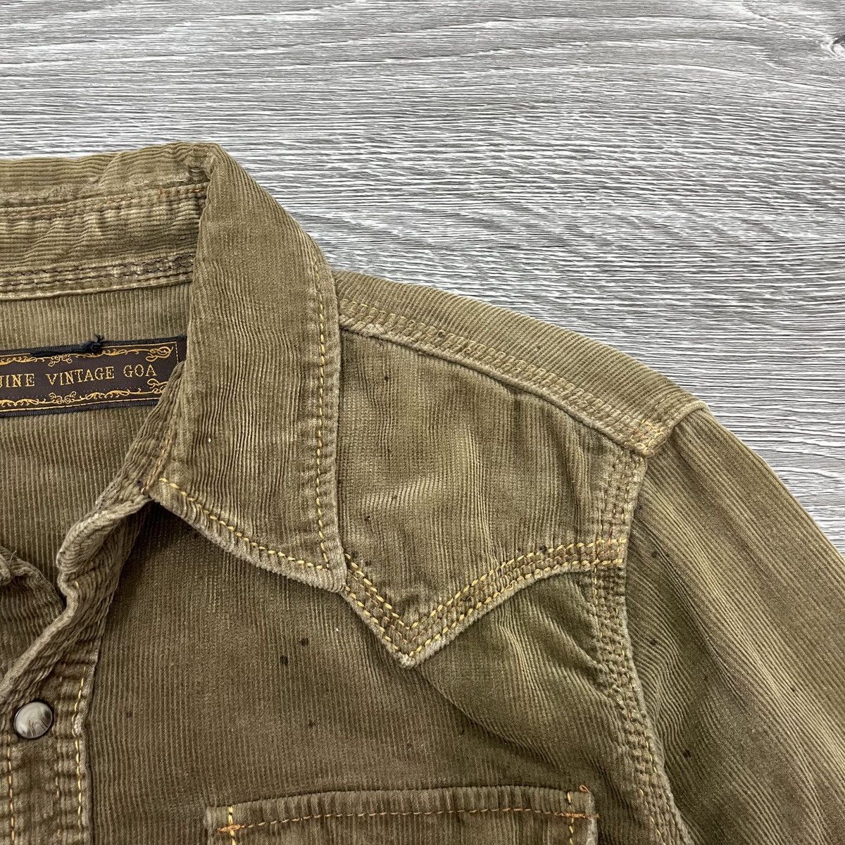 GOA Genuin Vintage GOA - Distressed Corduroy Wested ShirtStudded Size US M / EU 48-50 / 2 - 4 Thumbnail